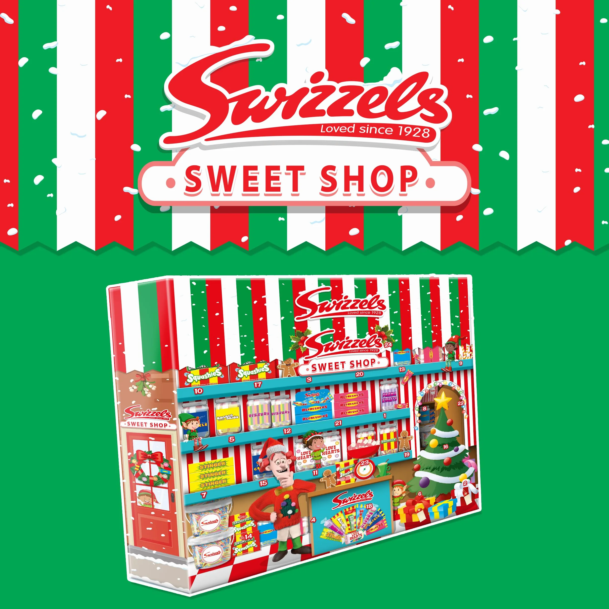 Swizzels Sweets kalendarz adwentowy 2021 odliczanie do wyborów bożonarodzeniowych słodki kalendarz adwentowy dla dzieci dorosłych