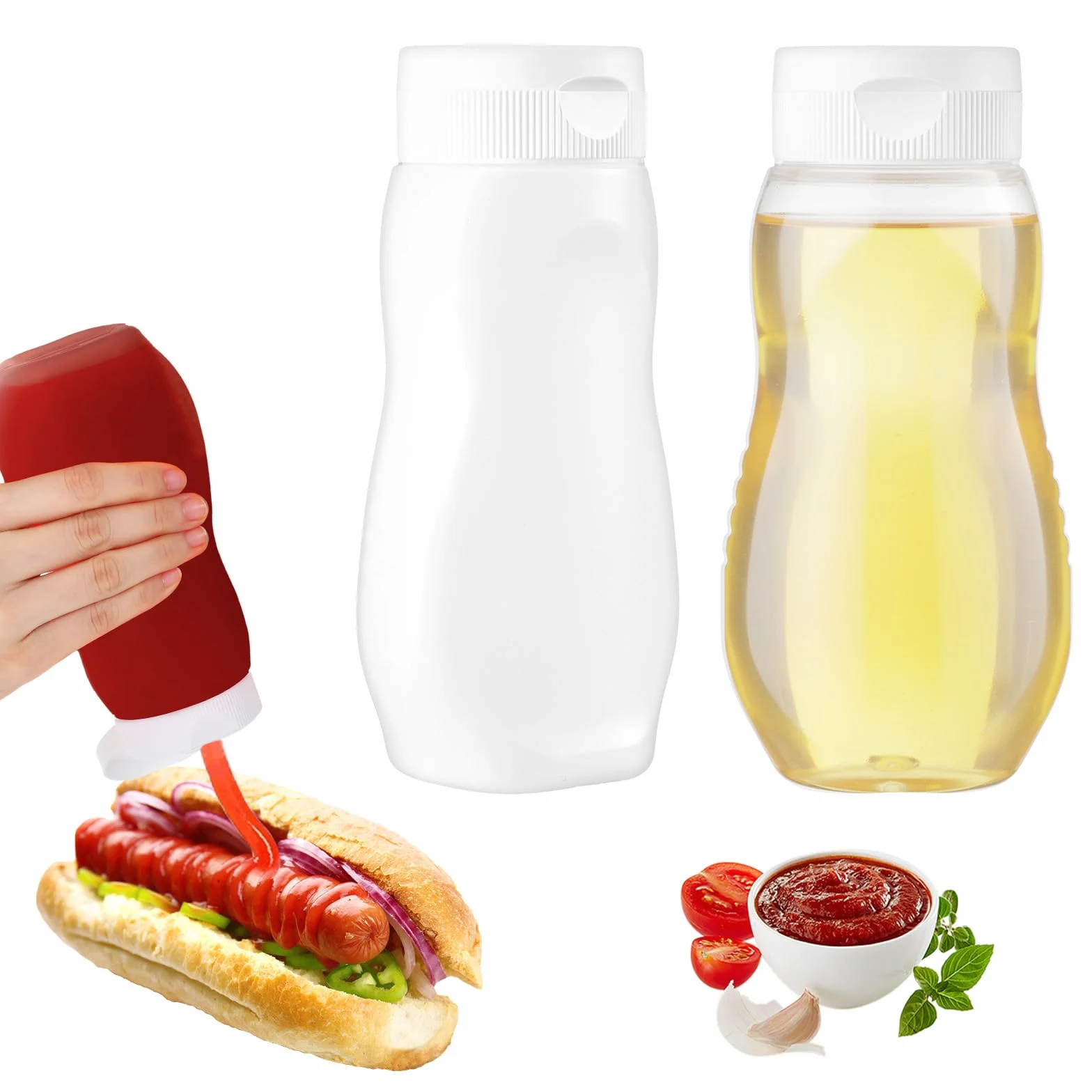 2 butelki do wyciskania przypraw, butelka na olej, butelka na sos, do sosów, ketchupu, gorących sosów, grilla, sosów sałatkowych, malowania, oliwy z oliwek, 2 sztuki