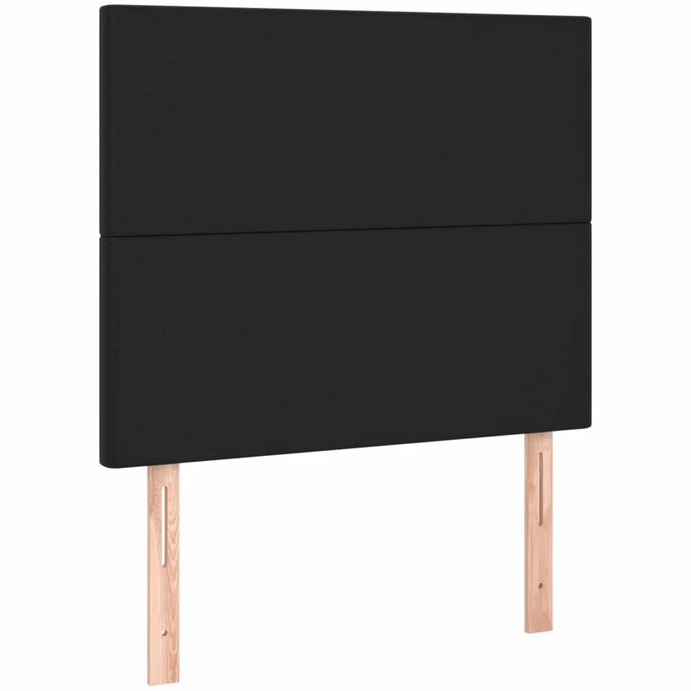 Sztuczna skóra z regulowaną wysokością zagłówka 120x200 cm Czarny | Rama łóżka z zagłówkiem 120x200 cm czarna sztuczna skóra z regulacją wysokości
