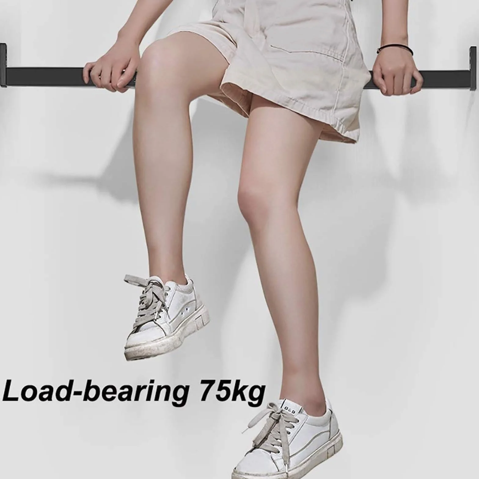 Drążek do szafy z oświetleniem LED 50-130 cm, wytrzymały drążek do szafy, obciążenie 75 kg, metalowy wieszak na ubrania, drążek do szafy z wbudowaną baterią litową (czarny, 700 mm)