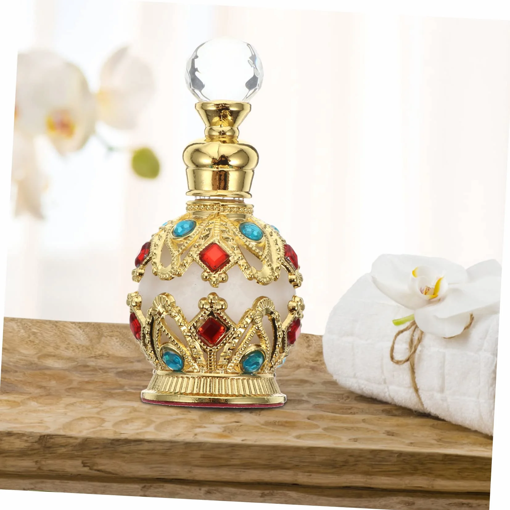Mipcase Elegancki Złoty Flakon Perfum Pusty Szklany Wkład Diamentowy Do Ponownego Napełnienia