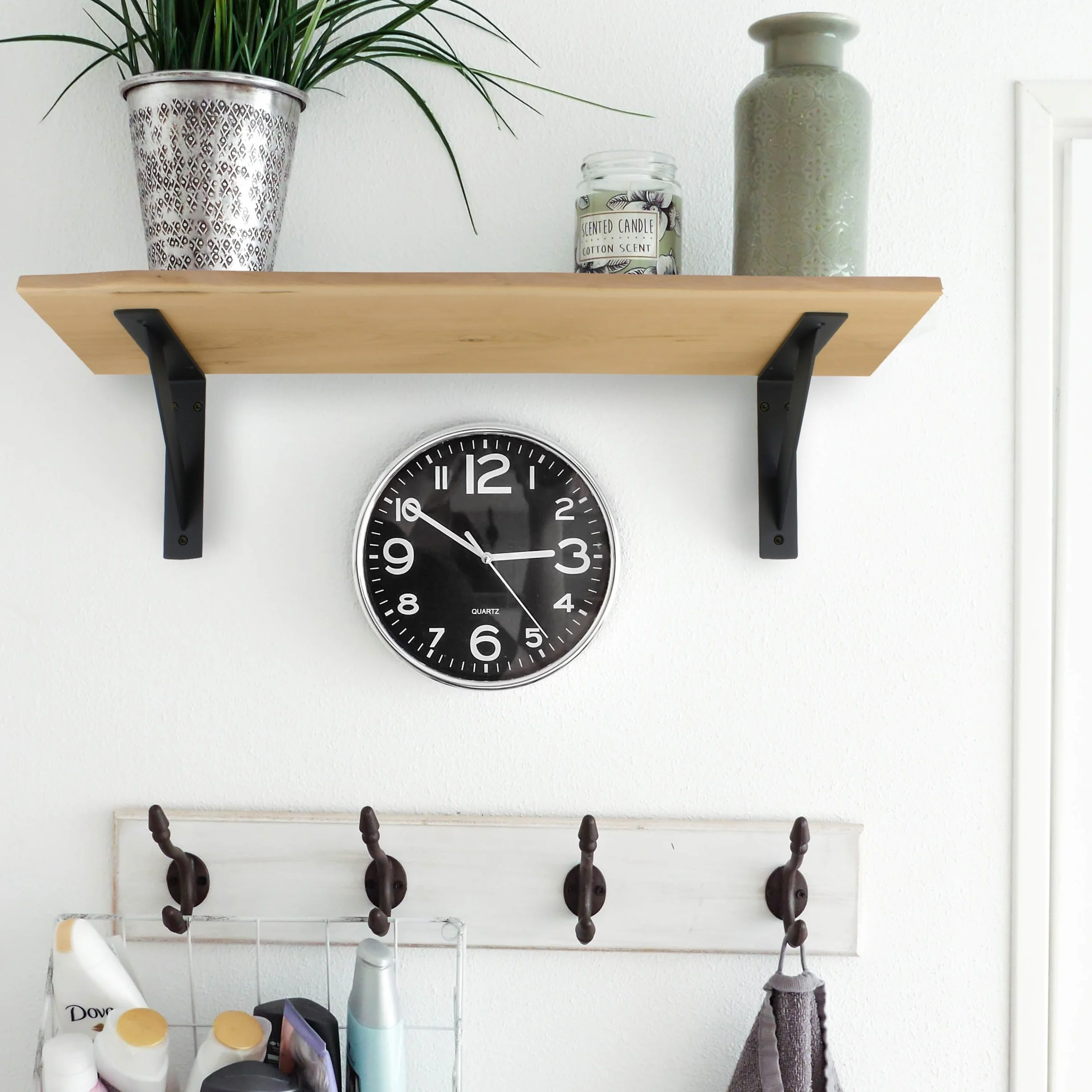 1 x designerska półka regałowa Live Edge dąb | lite drewno naturalne, dno regału, krawędź drzewa, regał wiszący, półka ścienna do salonu (20-25 cm G, 200 cm szerokość)