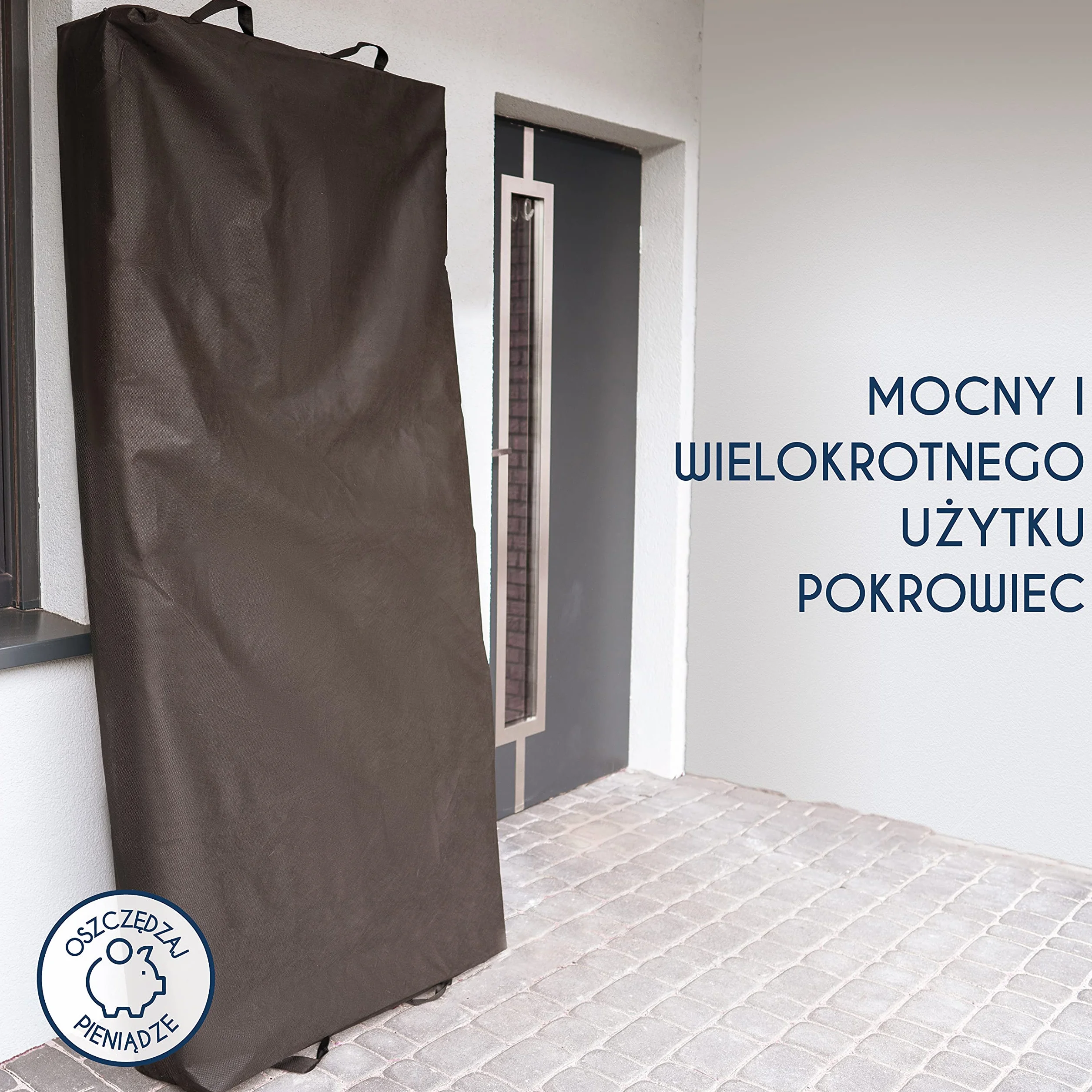 Pokrowiec na materac wodoodporny 200x200 cm 30 cm 4 uchwyty zamek błyskawiczny