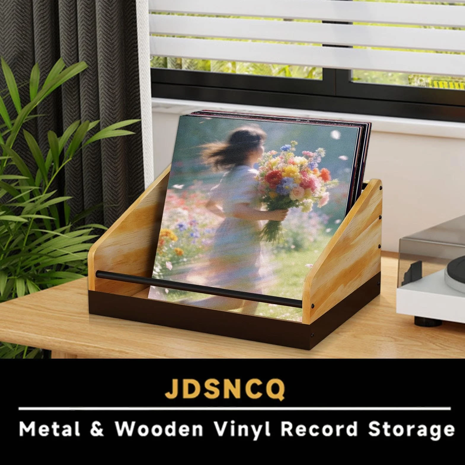 na płyty – do przechowywania albumów winylowych, metalowy drewniany organizer na płyty LP, książki, dokumenty, zabawki, oszczędność miejsca, ekspozycyjny do domu, sypialni, salonu