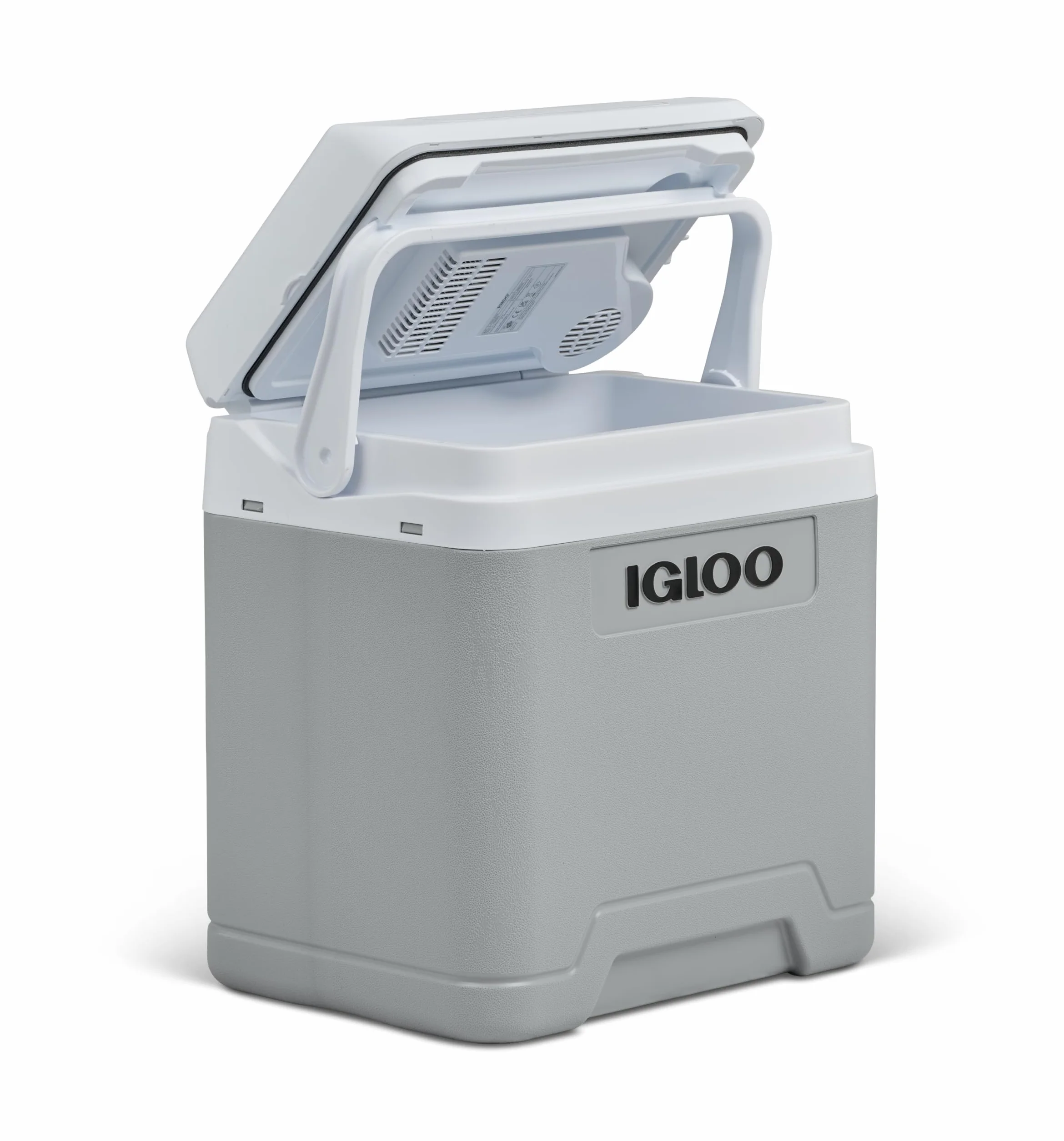 IGLOO IE27 elektryczna lodówka turystyczna 12V/230V, 26L – kompaktowa lodówka samochodowa na kemping, wakacje, łódź i festiwale, lekka i przenośna, ze schowkiem na kabel oraz trybem Eco/Max