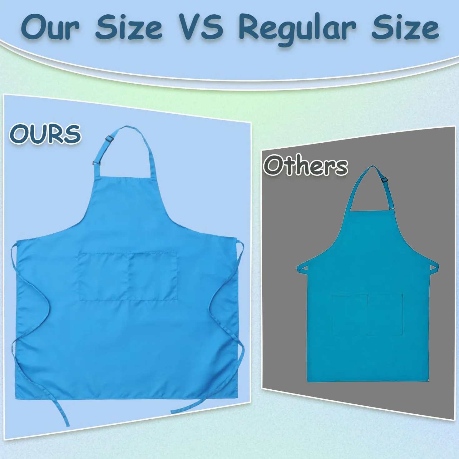 King Mills Unisex 1 szt. Fartuchy kuchenne w dużych rozmiarach z kieszeniami, idealne na XL XXL lub talia W38+. Bardzo duże i długie.