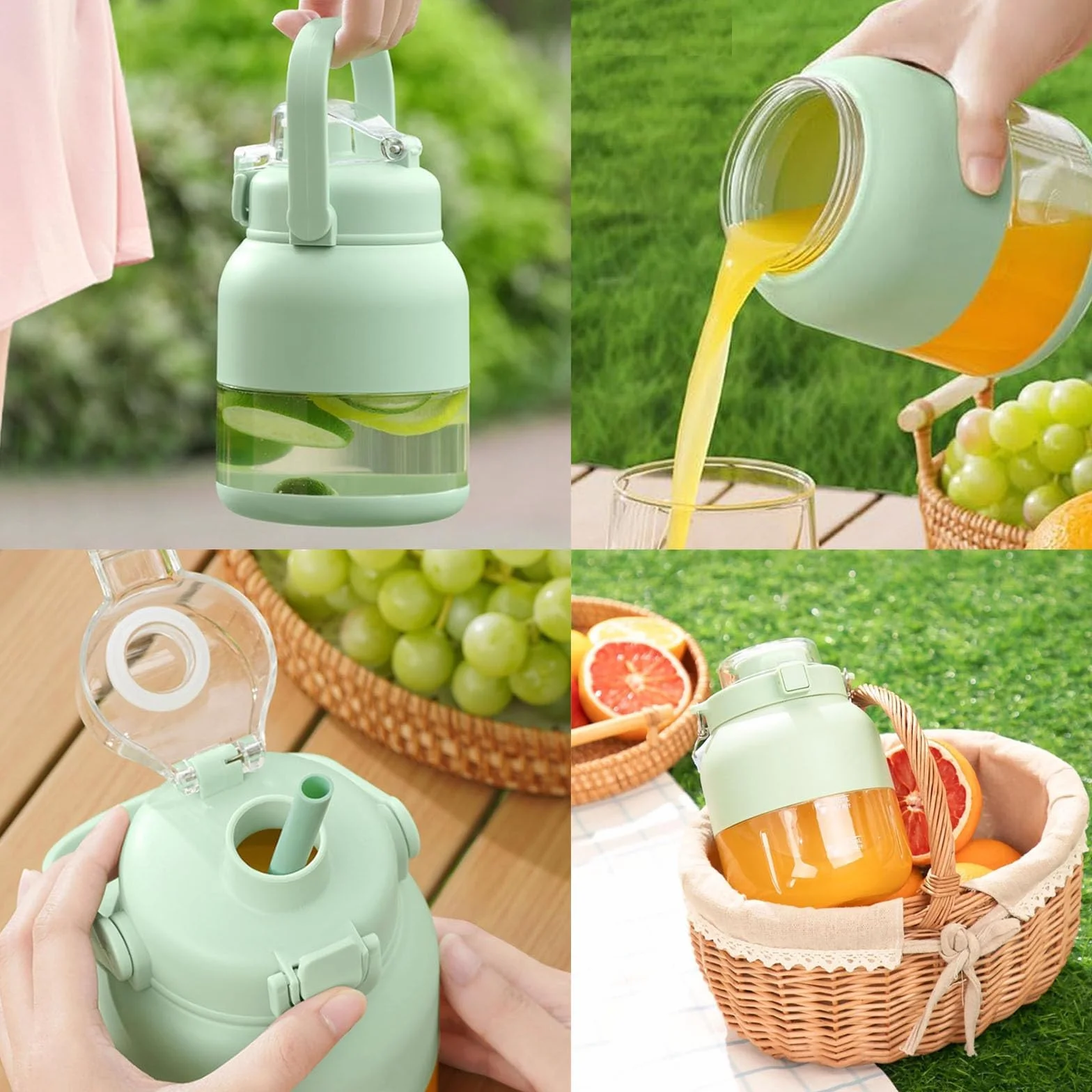 800ml Przenośny blender sokowirówka, Elektryczna wyciskarka do cytrusów & Smoothie Maker na wynos, Butelka na świeży sok, Wolny od BPA, Łatwy w czyszczeniu, dla zdrowia