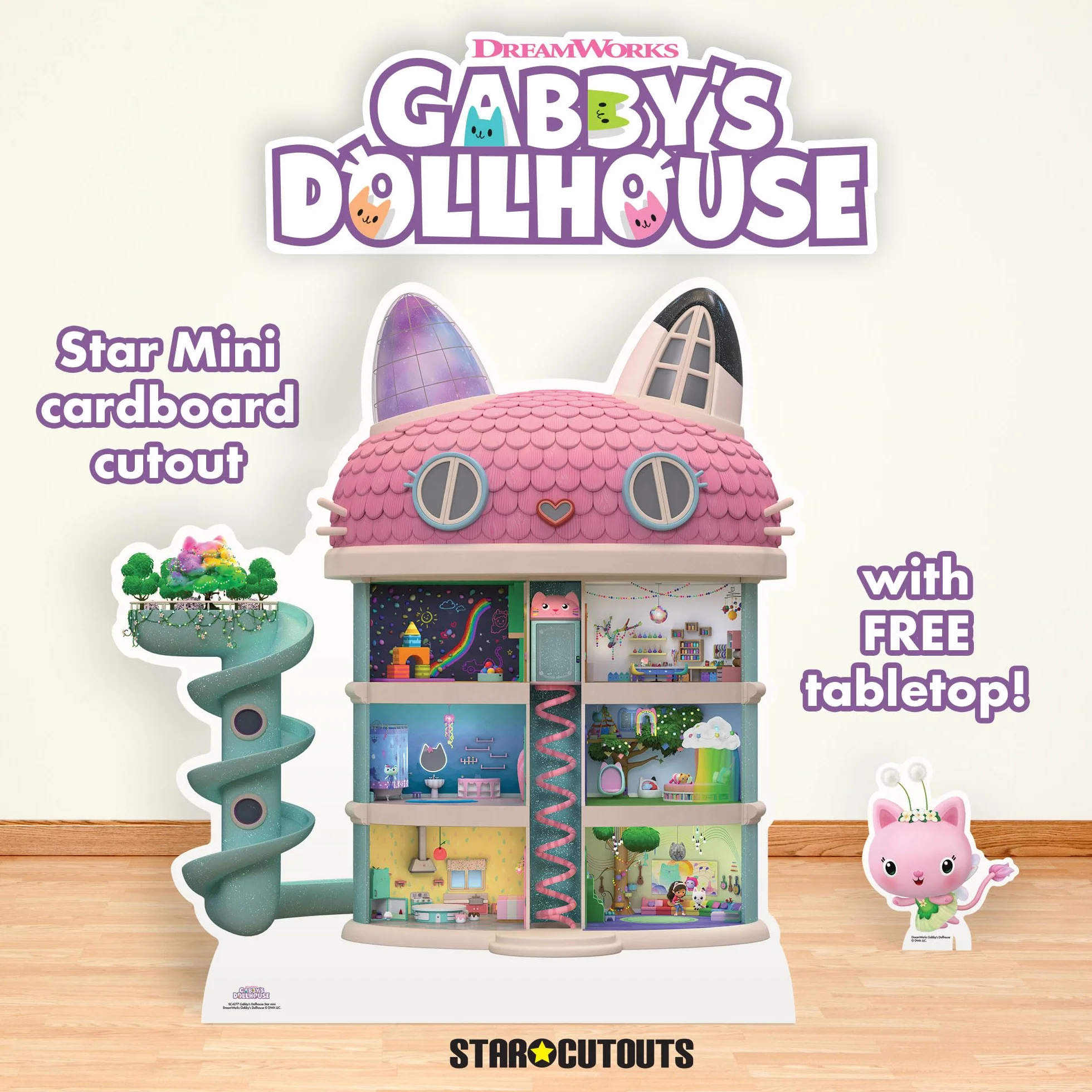 Star Cutouts SC4277 Gabby's Dollhouse Star Mini kartonowe wycięcie idealne na urodziny, imprezy i prezenty