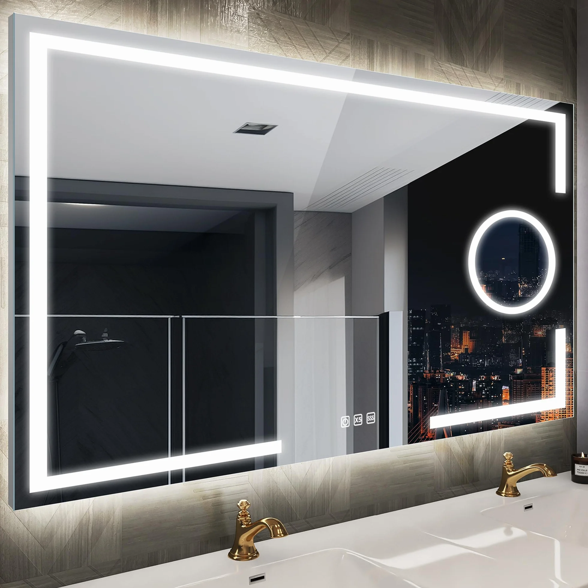 STARLEAD Lustro łazienkowe LED 120x70 cm IP44 szkło hartowane 3 kolory światła regulowana jasność