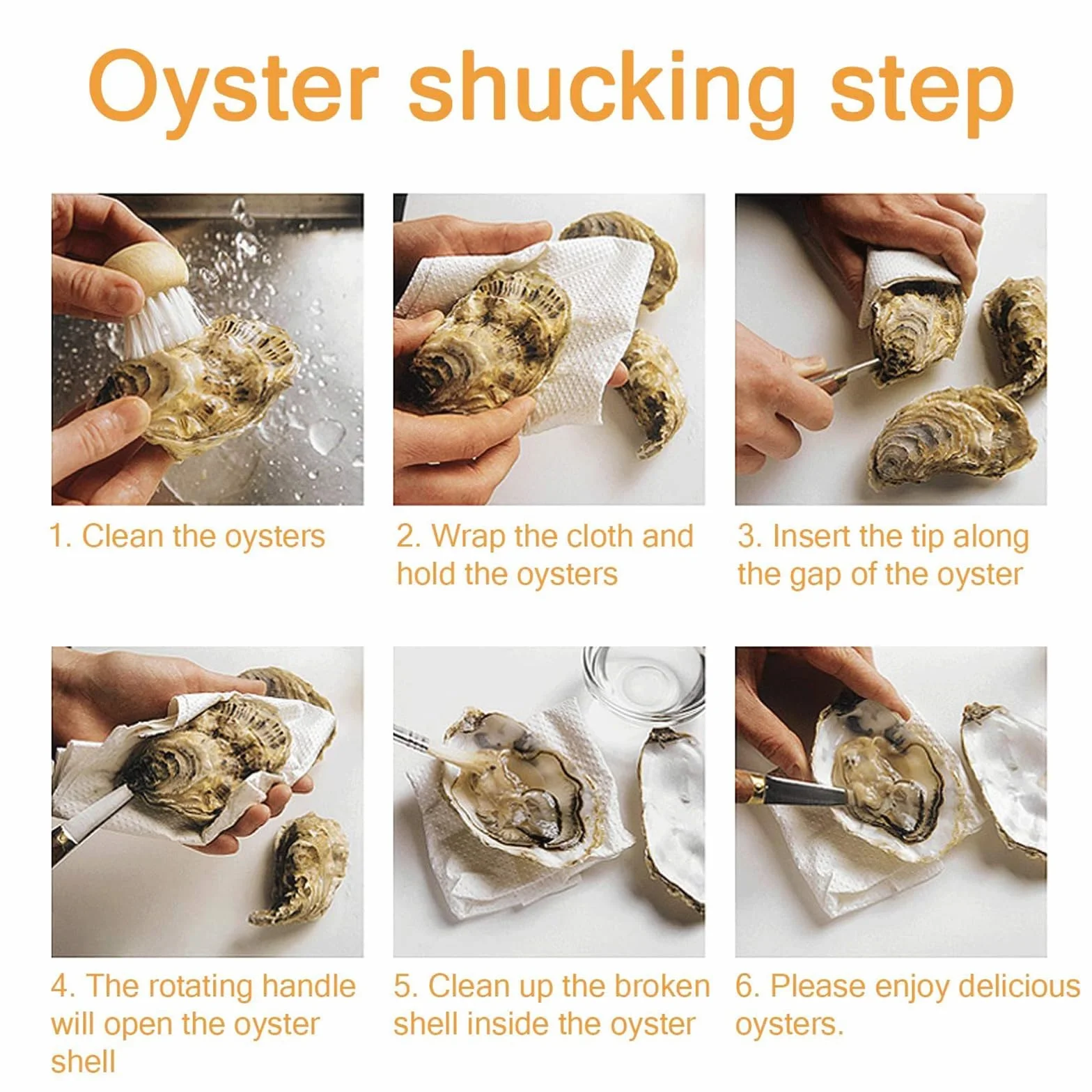 SPEENSUN Nóż Oyster Shucking, niełatwy do złamania i zginania ze wzmocnieniem ostrzy, bezpieczniejszy dzięki nożowi ostrygowemu i rękawicom (2 noże i 1 rękawica L)