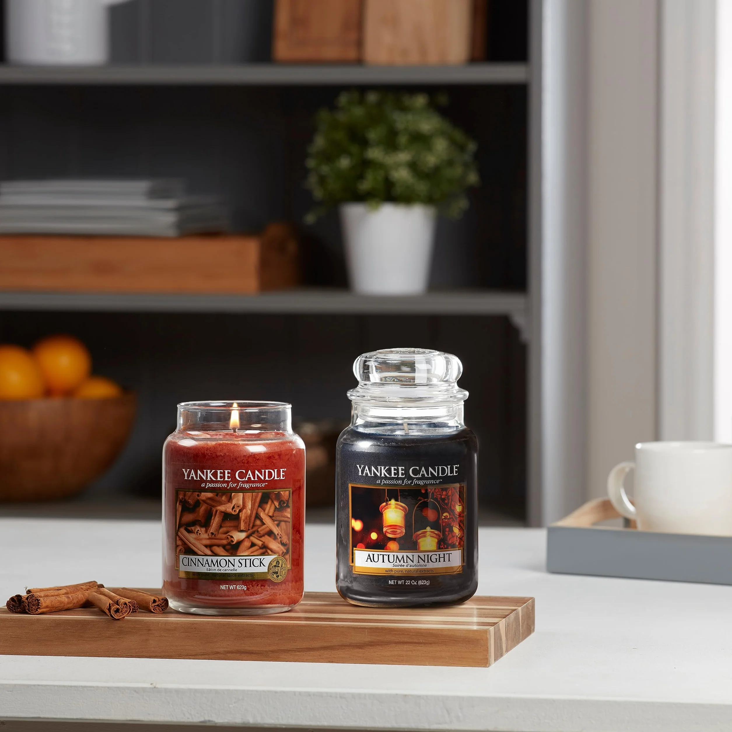 Yankee Candle Cinnamon Stick Świeca, Szkło, Brązowy, L