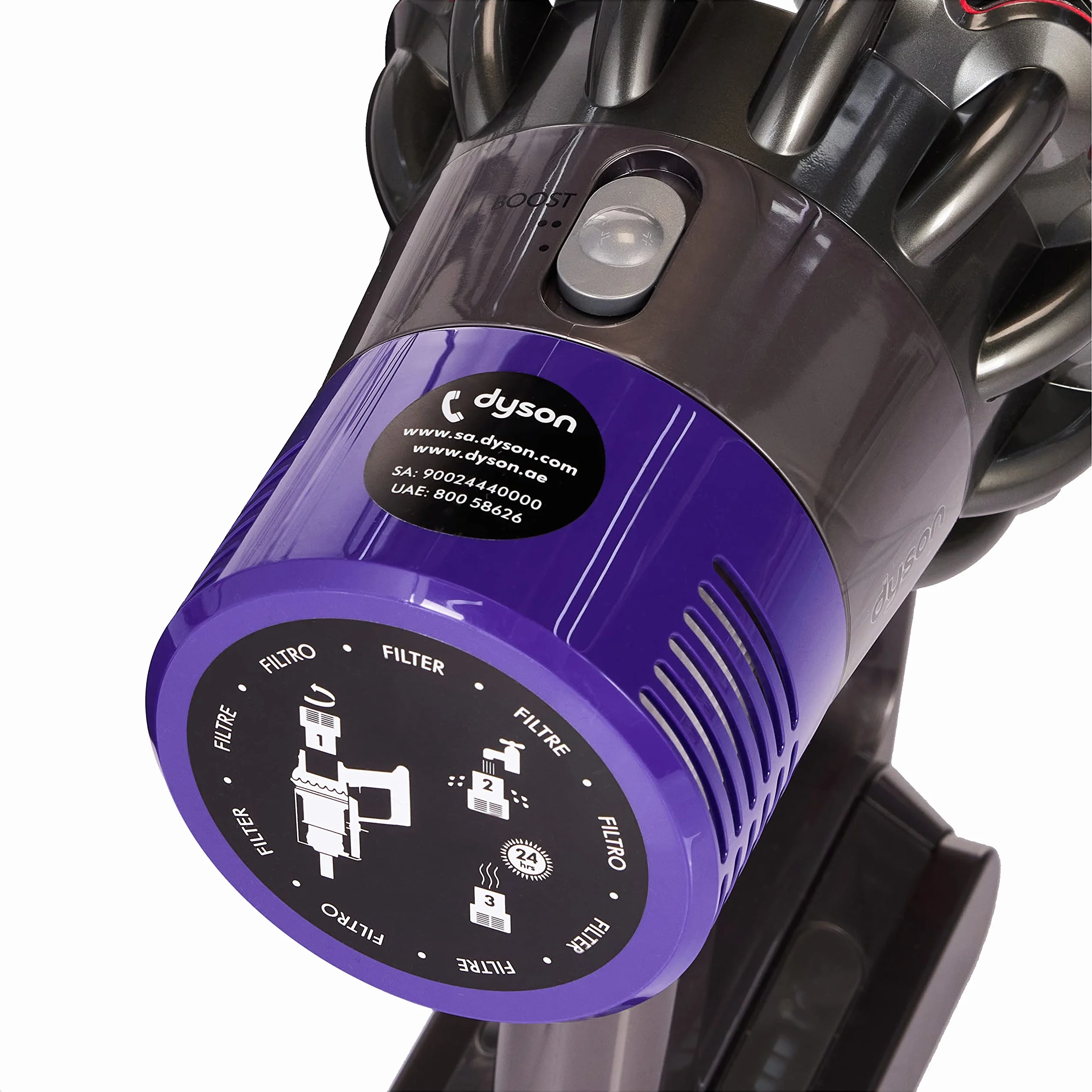 Dyson 330V10ABSOLUTE+ V10 absolutnie bezprzewodowy odkurzacz - szary i czerwony, plastik