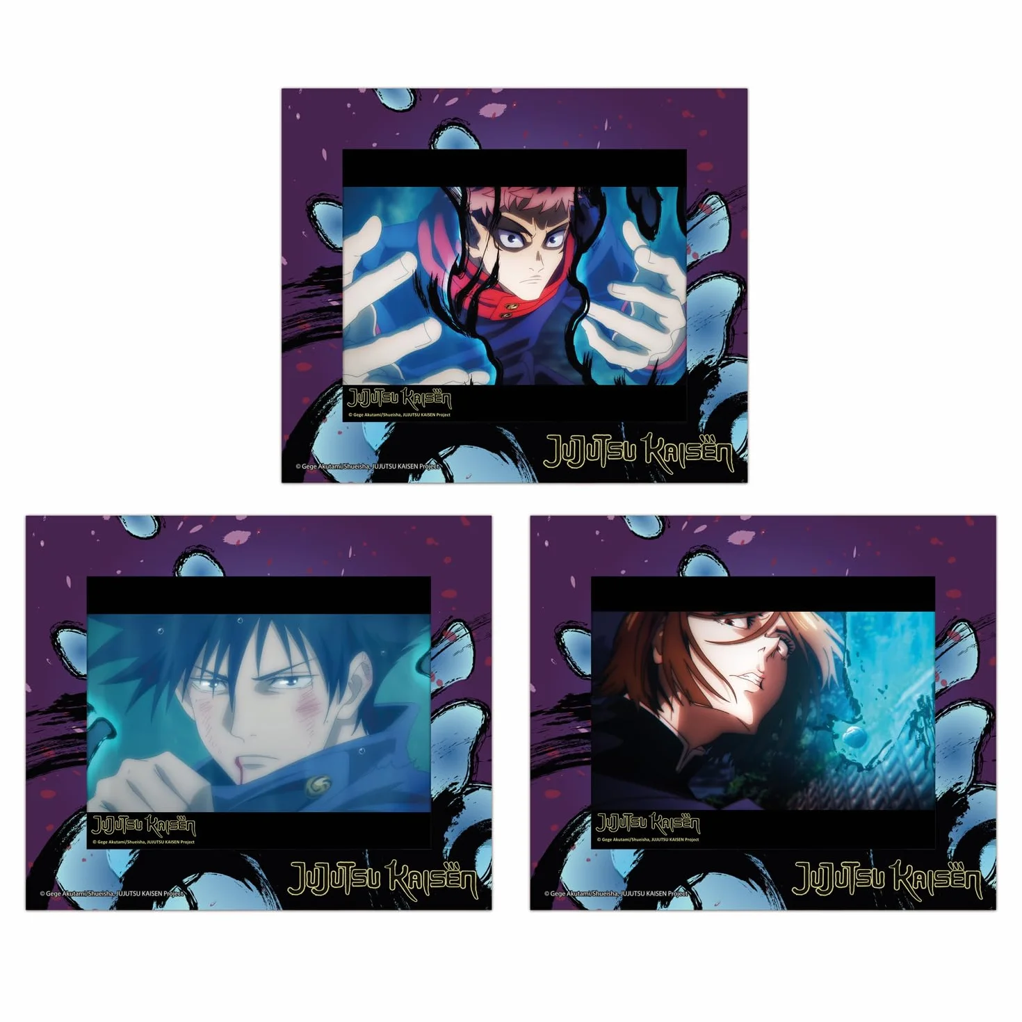 Crunchyroll - Jujutsu Kaisen - 3D Karten/Lenticular Cards + Rahmen - (3 Stück) - original & lizensiert