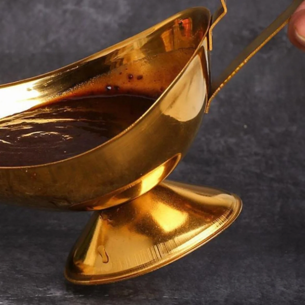 Sosjerka Wiaderko Sosu Do Steków, Kubek Sosu Do Sałatek Zachodnich, Kubek Sosu Do Sosu Zagęszczonego Porcelana Sosjerka(Gold,21x10.3cm)