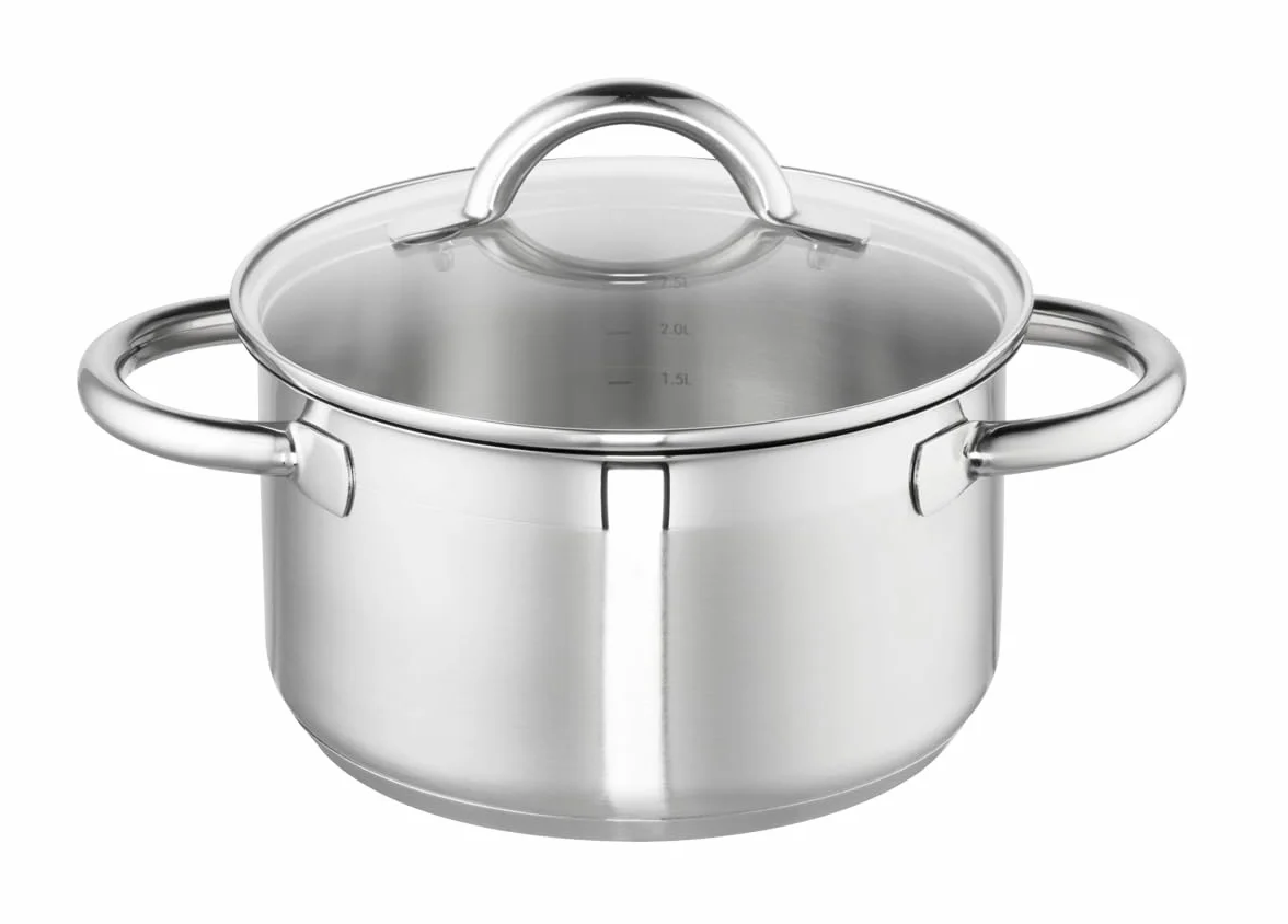 Schulte-Ufer Garnek ze stali 18/10 z pokrywą szklaną ok. 16 cm 2 l
