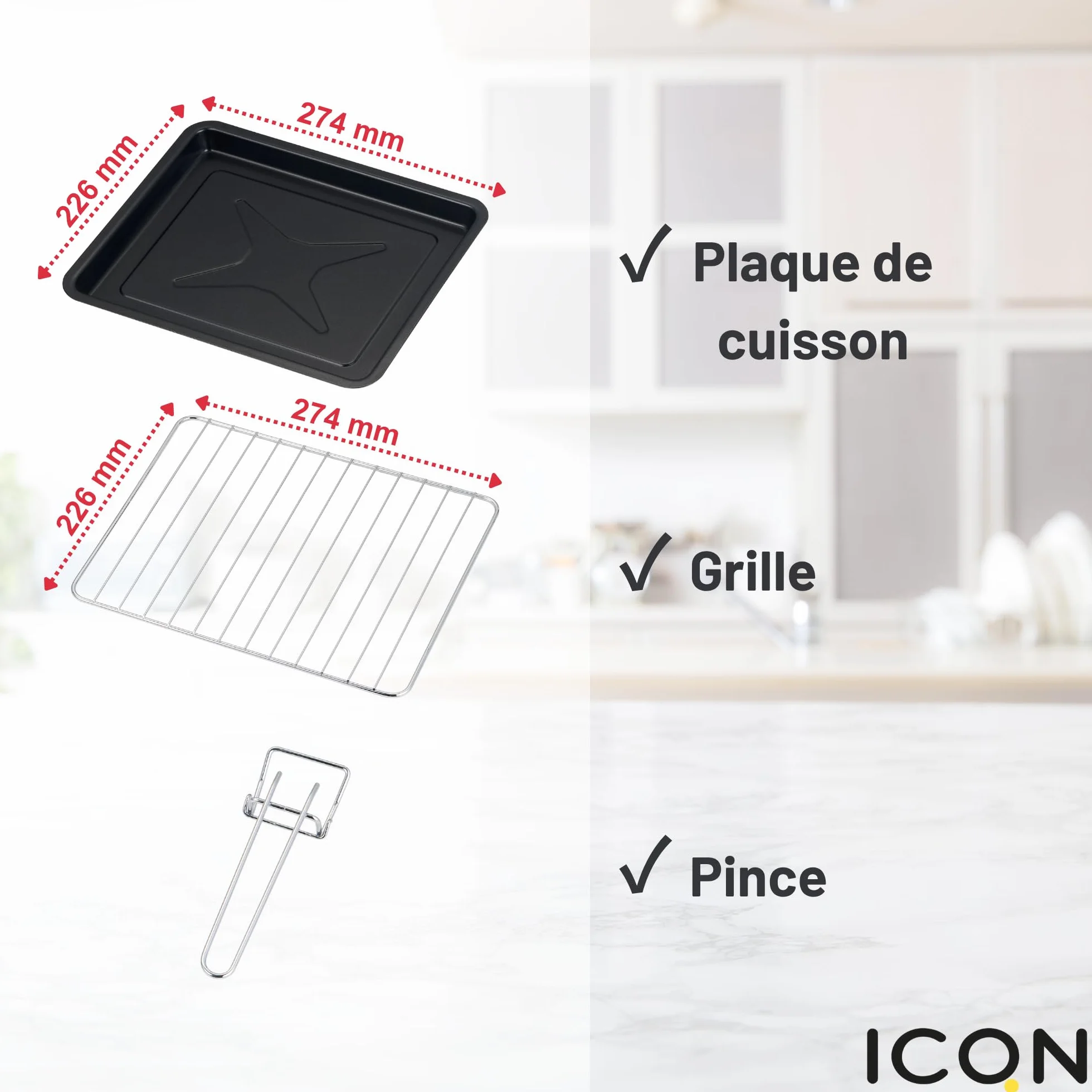 ICQN Kompaktowy mini piekarnik 15 litrów, 1200 W, timer 60 min, 3 funkcje gotowania, 90°-230°C, mały piekarnik kempingowy, antracytowy, 2 lata
