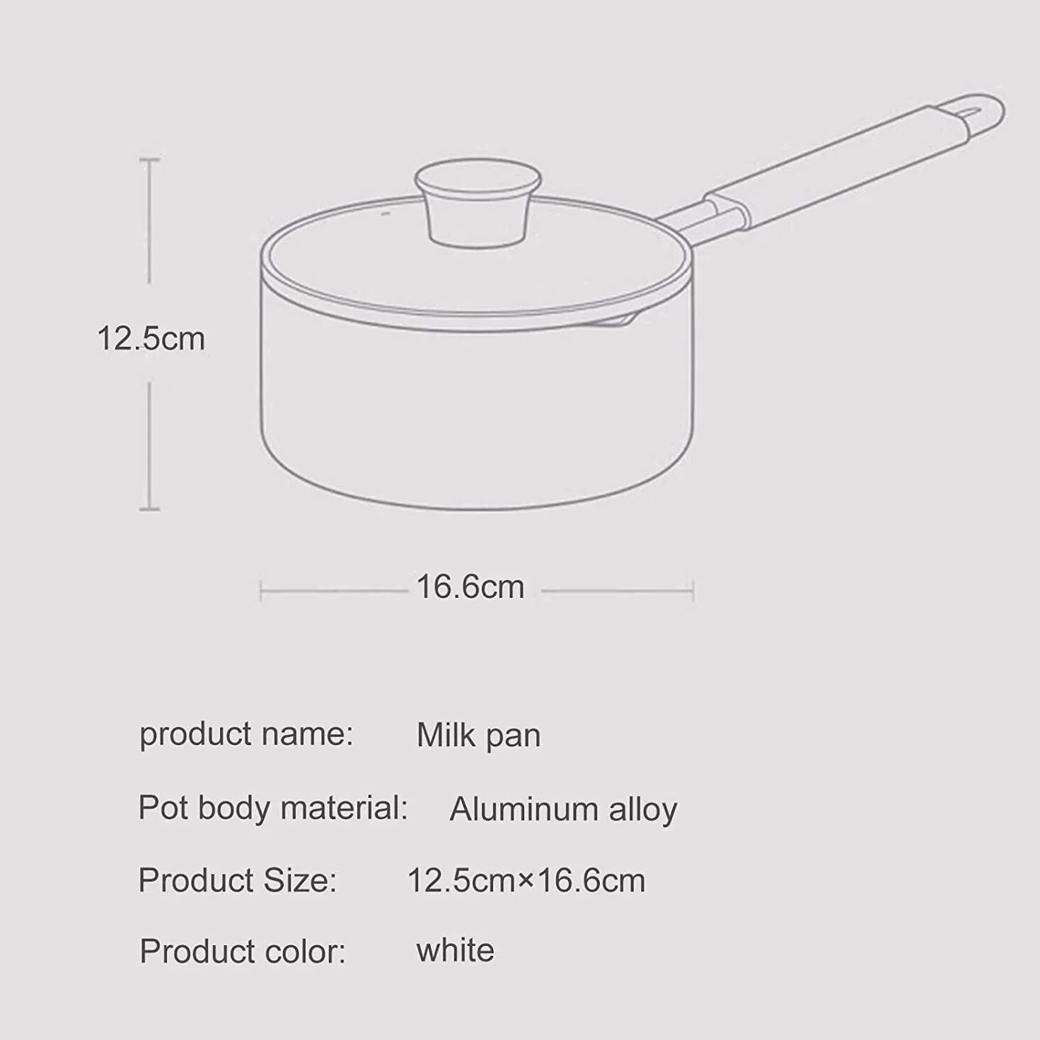 Nieprzywierający aluminiowy garnek do gotowania, domowy garnek do zupy z jednym uchwytem, naczynia kuchenne kompatybilne indukcyjnie dla łatwego przygotowywania posiłków