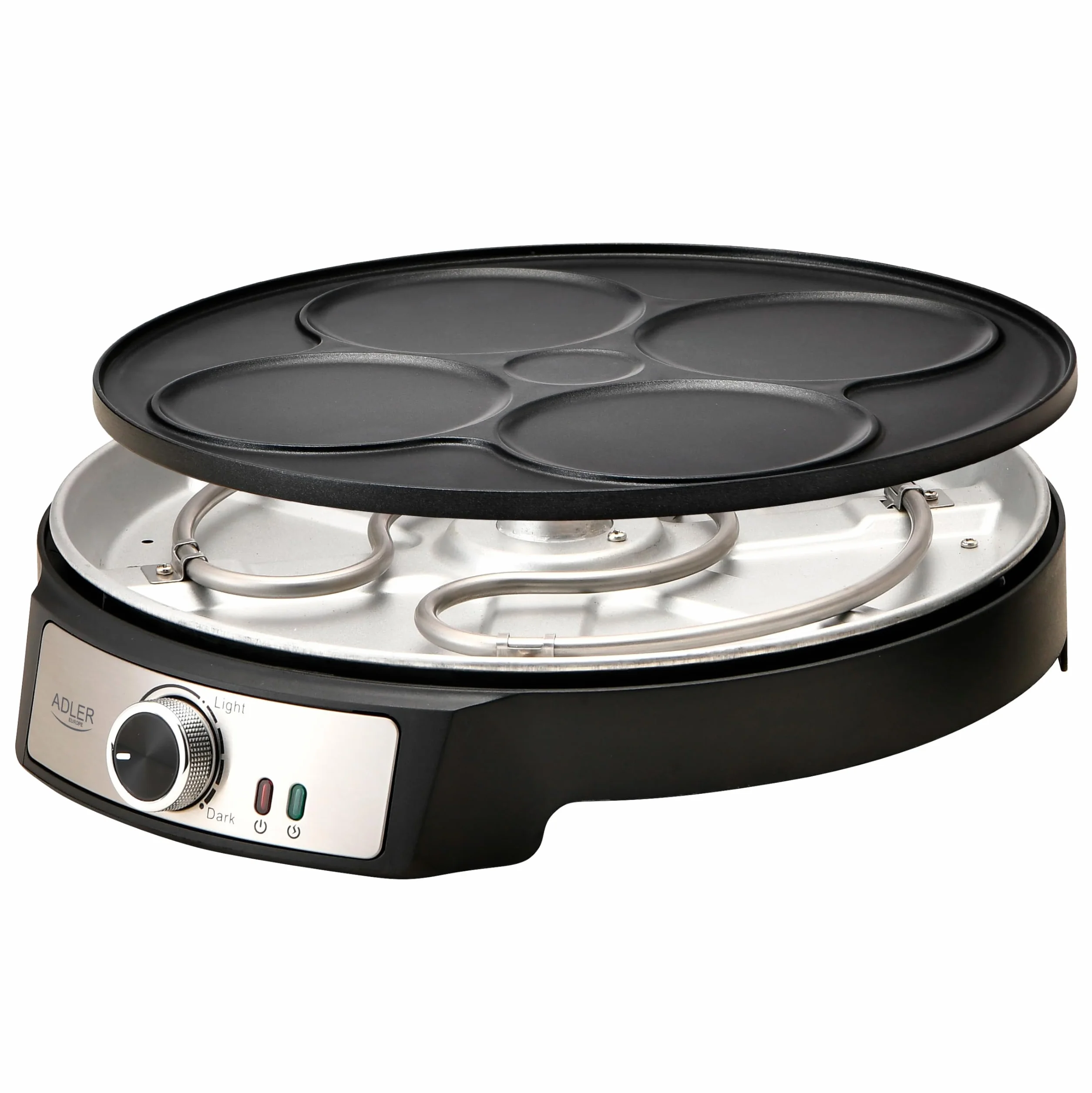 Adler Crepe Maker [Ø 30 cm] elektryczna z rozdzielaczem ciasta i łopatką | płyta do robienia naleśników z powłoką zapobiegającą przywieraniu + bezstopniowa regulacja temperatury | 1600 W pancake Maker
