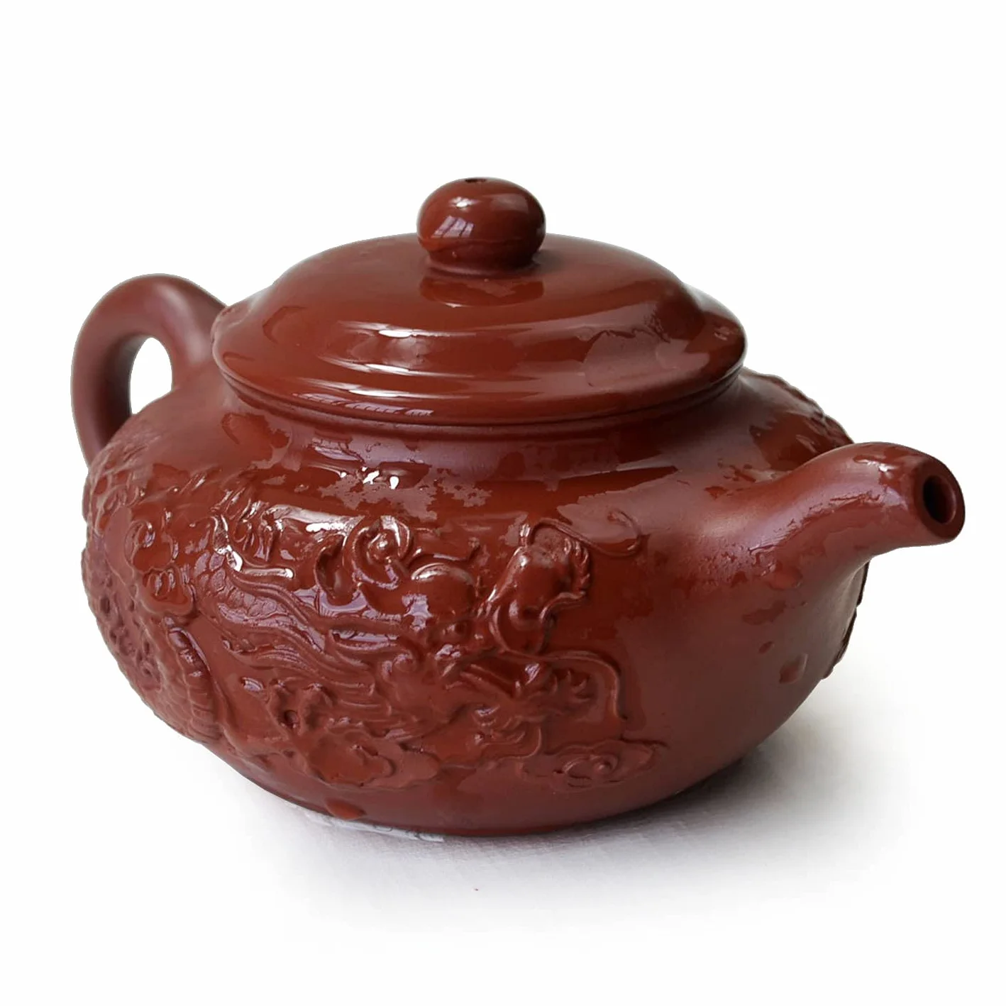 Czajniczek 243 ml chiński Yixing oryginalny czarny glina Zisha Classics garnek zaparzacze herbata (czerwony smok)
