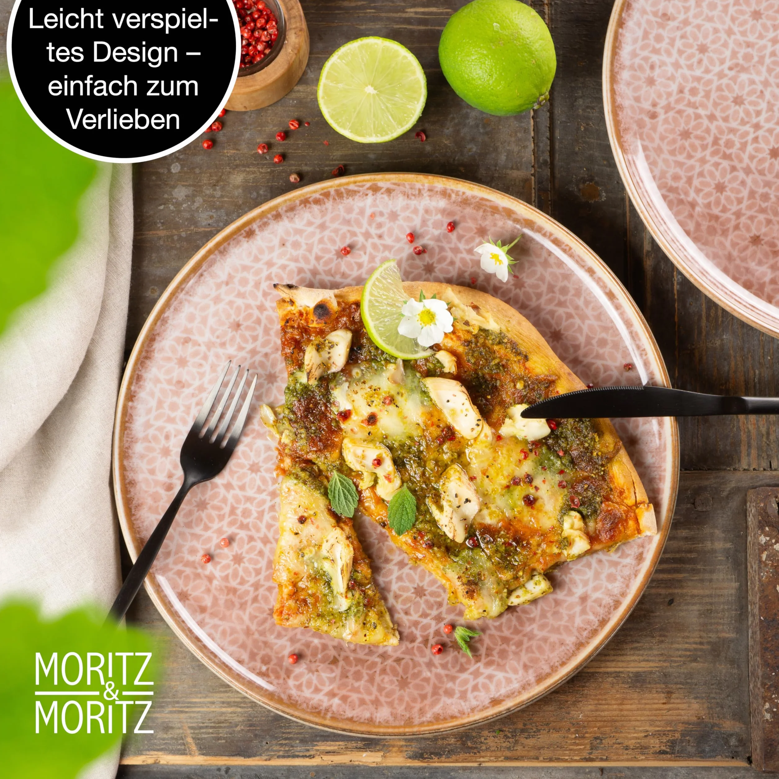Moritz & Moritz TERRA 6-częściowy zestaw talerzy obiadowych - Ø 27 cm - talerze śródziemnomorskie w delikatnej terakocie z wysokiej jakości porcelany - nowoczesne talerze obiadowe na co dzień i na