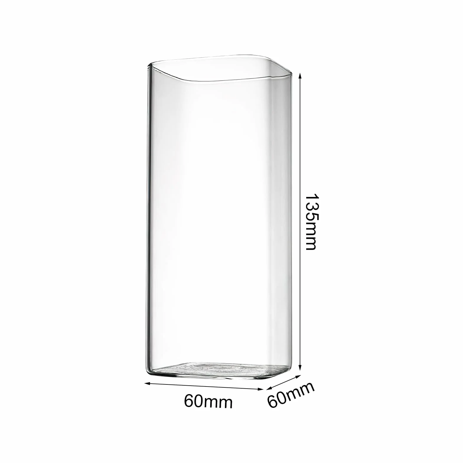 HENGBIRD Przezroczyste szklanki do napojów, 4 sztuki, 400 ml, cienkie kwadratowe, eleganckie szklanki barowe na wodę, sok, piwo, napoje, koktajle, mojito i napoje mieszane (cienkie kwadraty)