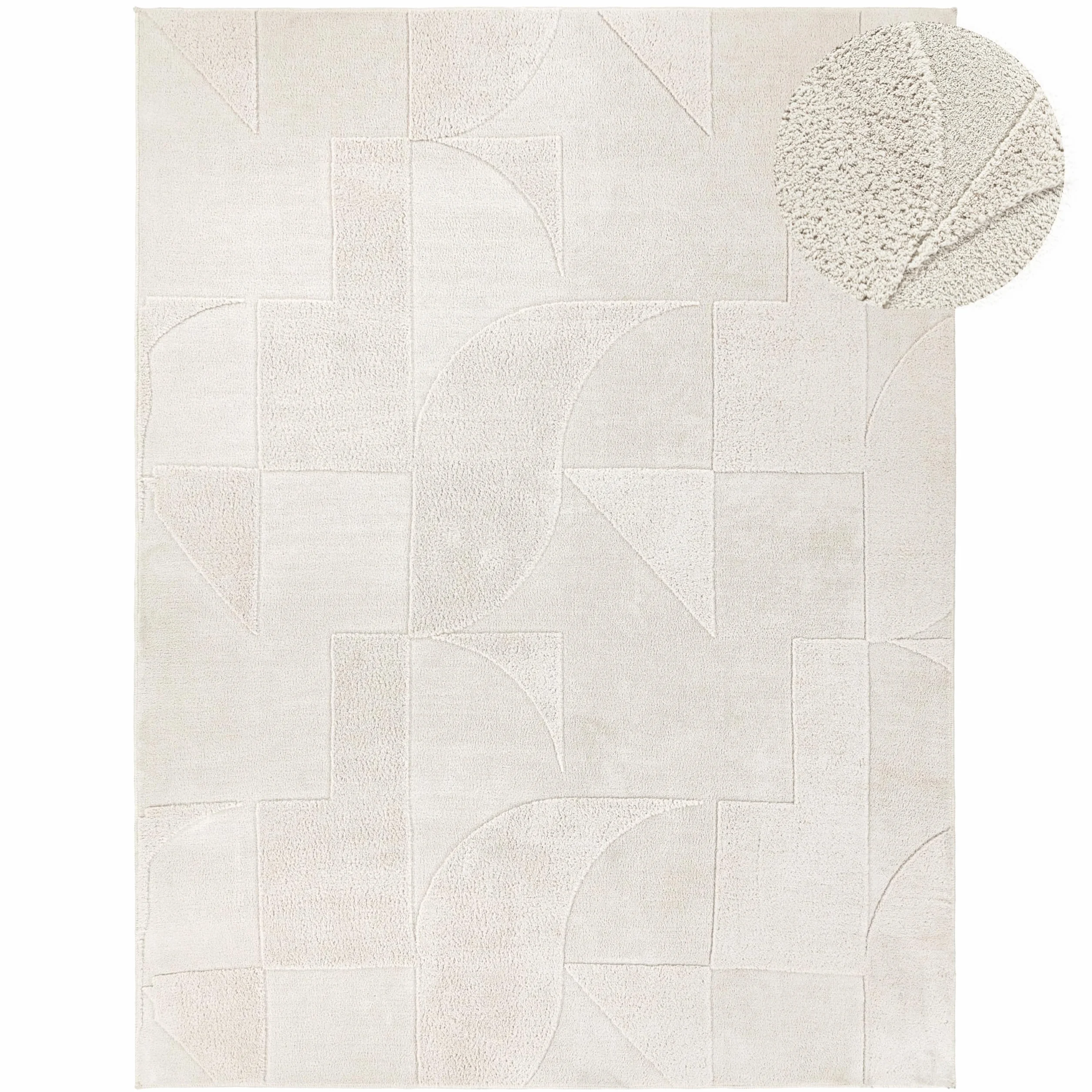 Paco Home Dywan Shaggy Dywan Do Salonu Skandynawski Boho Streszczenie Miêkka Zmywalny Kremowy, Rozmiar:160x220 cm
