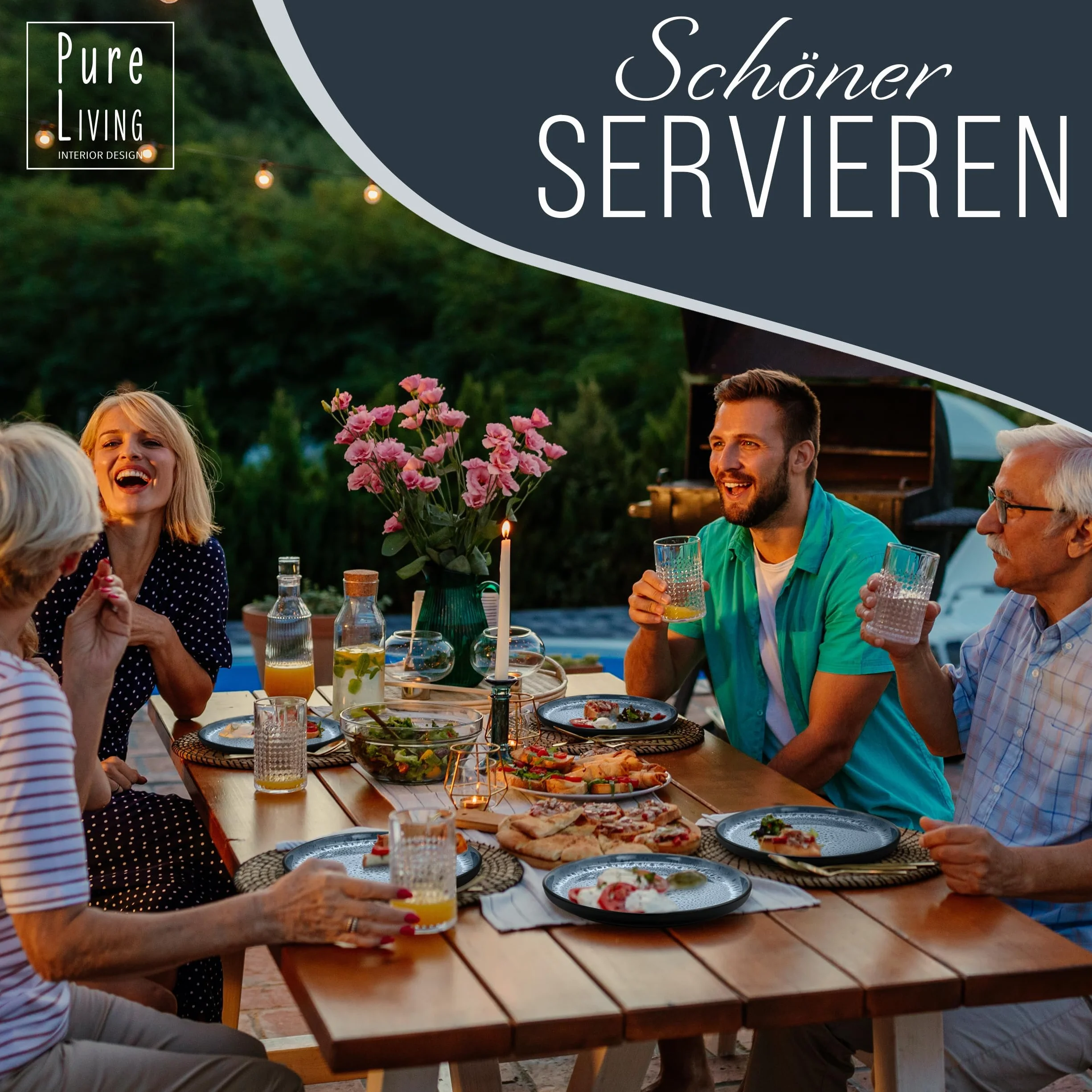 Talerz z kamionki, duży zwycięzca testu Ibiza, bajeczny śródziemnomorski talerz do serwowania kamionki, owalny talerz do serwowania, duży talerz do serwowania – Pure Living w kolorze akwamaryny