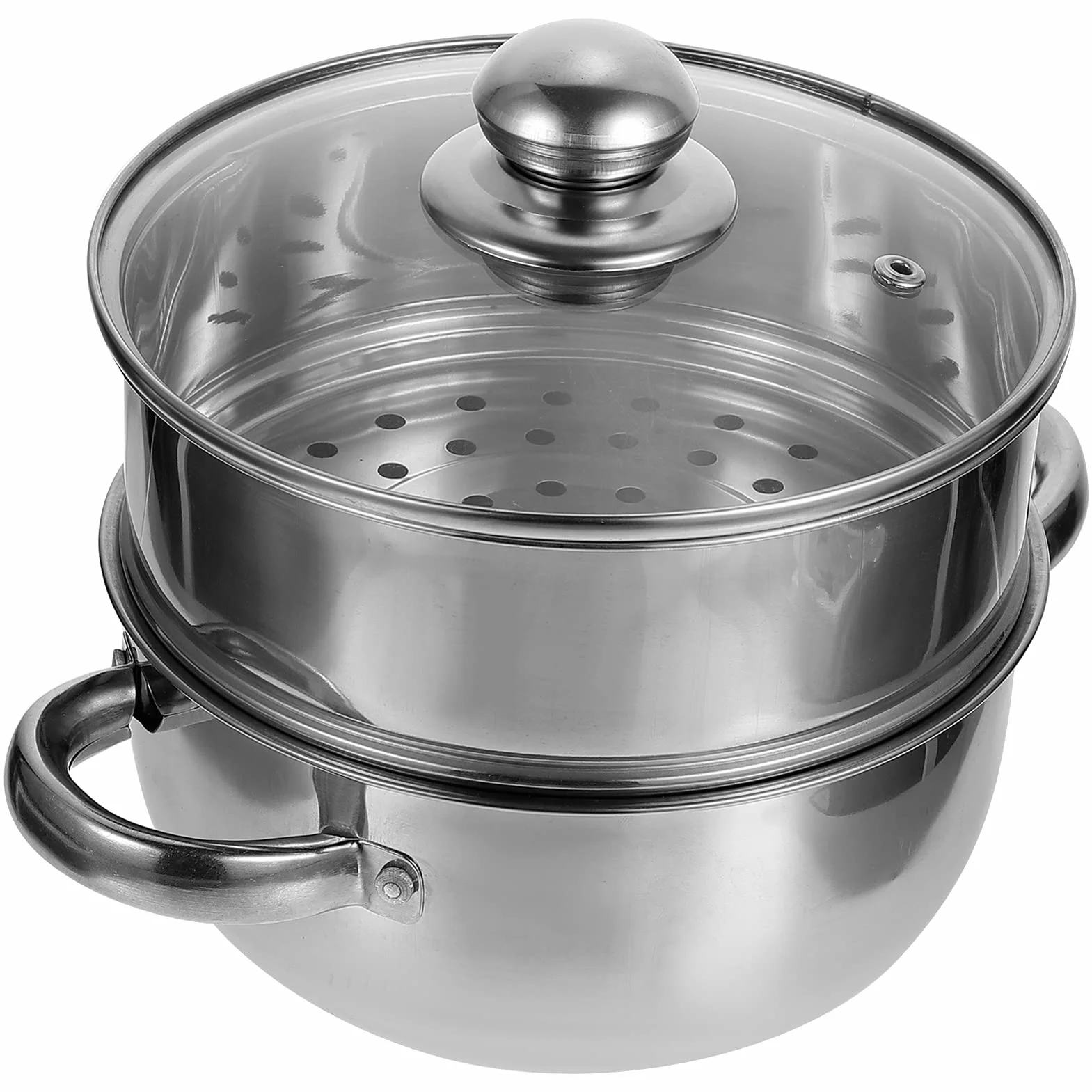 Garnek, garnek do gotowania na parze krab, garnek parowy ze stali nierdzewnej, garnek do zupy, garnek do bulionu, kuchenka parowa ze szklaną pokrywką, przybory kuchenne do gotowania w domu,