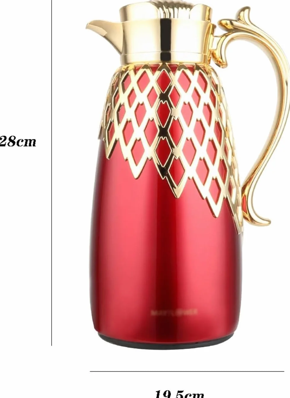 dzbanek termiczny, Podwójna ścianka izolowany dzbanek próżniowy, Dzbanek termiczny, Dzbanek termiczny do kawy, 1000 ml domowy termos, czerwona butelka na gorącą wodę, termos na kawę, prezent dla rodzi