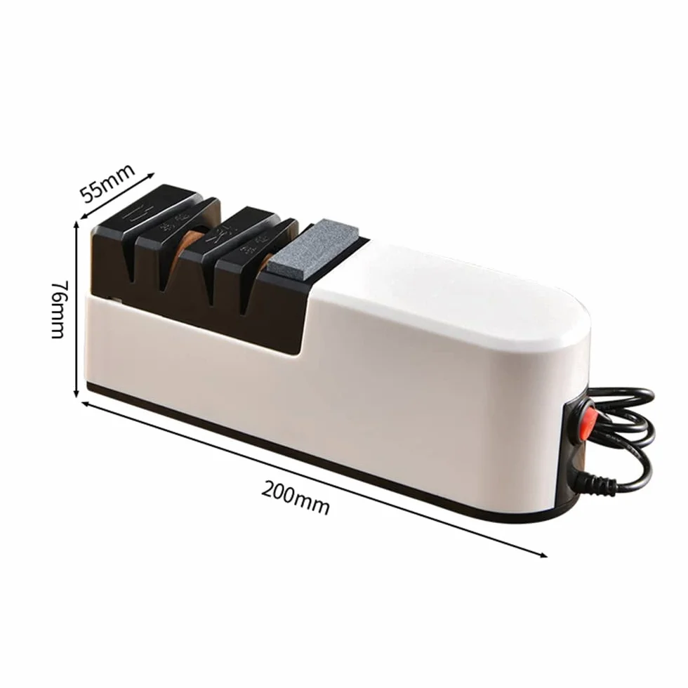 USB Elektryczna ostrzałka do noży automatyczna, regulowana, 3-stopniowa ostrzałka do noży domowych