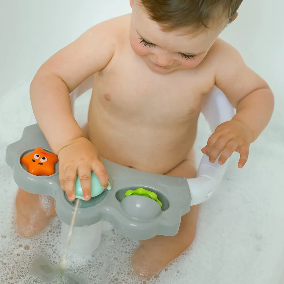 Fotelik do kąpieli dla niemowląt Interbaby | Mocowanie Przyssawki antypoślizgowe | Krzesło do kąpieli dla niemowląt Wygodne, bezpieczne, ergonomiczne | Fotel do kąpieli i prysznica dla niemowląt > 5