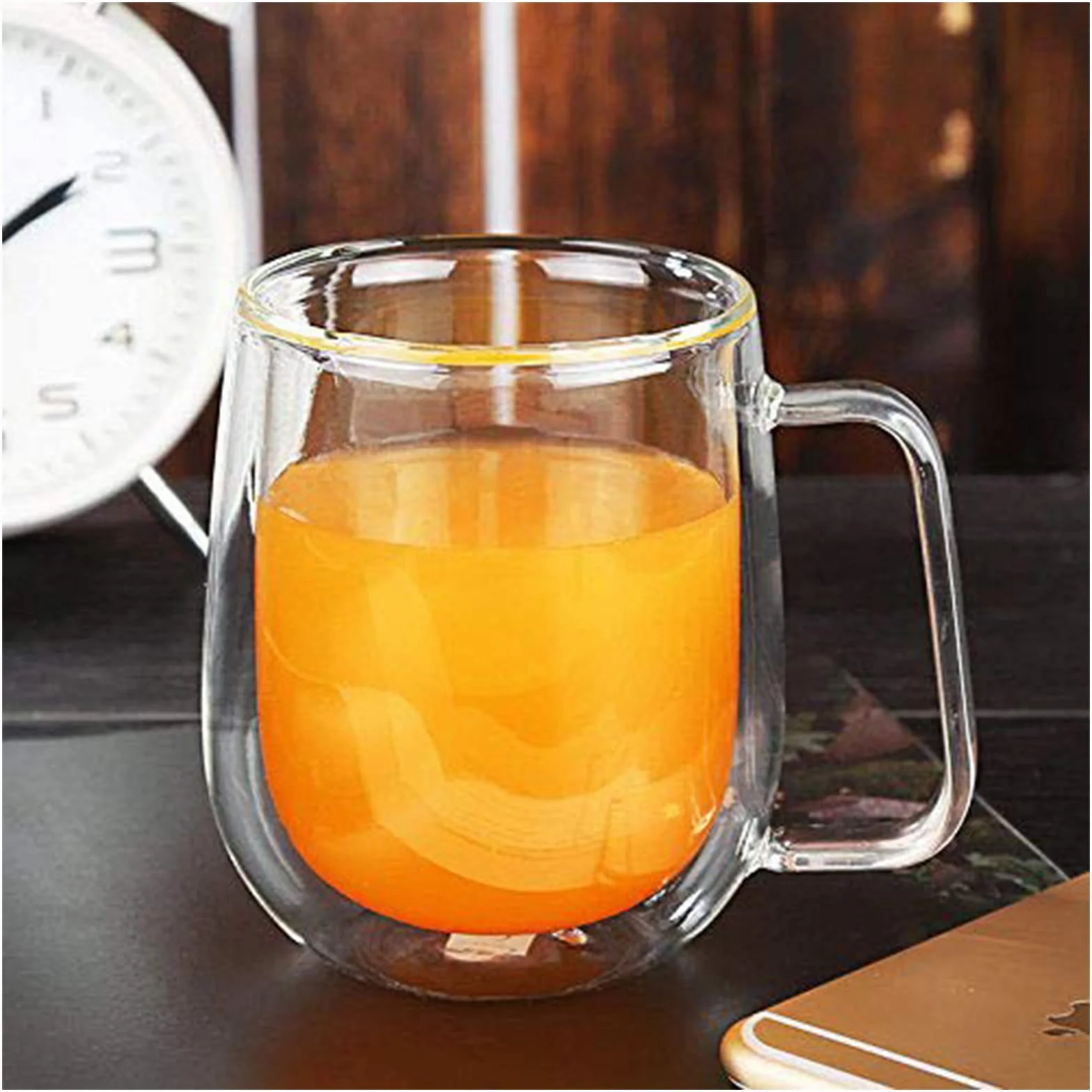 Vicloon Kubki szklanki o podwójnych ściankach, 2 kawałki kubki ze szkła borokrzemowego 250 ml, do herbaty, kawy, latte, cappuccino, espresso, piwa