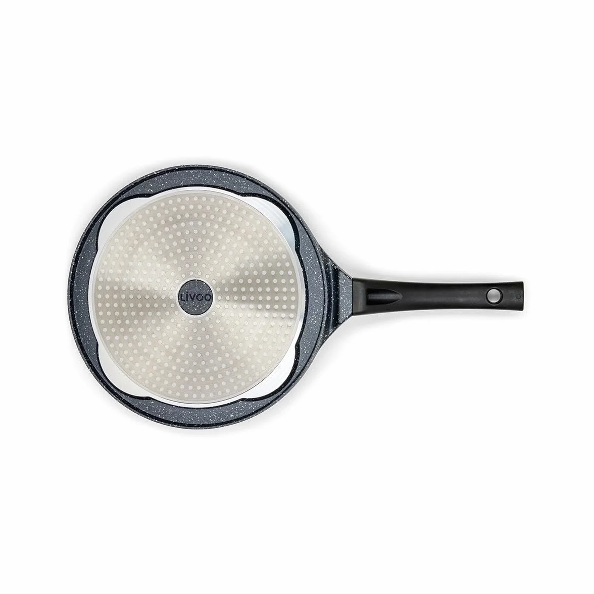 Livoo - Patelnia do naleśników MEP148 - nieprzywierająca, Ø 26 cm, 4 odciski Ø 10 cm, uchwyt bakelitowy, wszystkie palniki, w tym indukcyjne