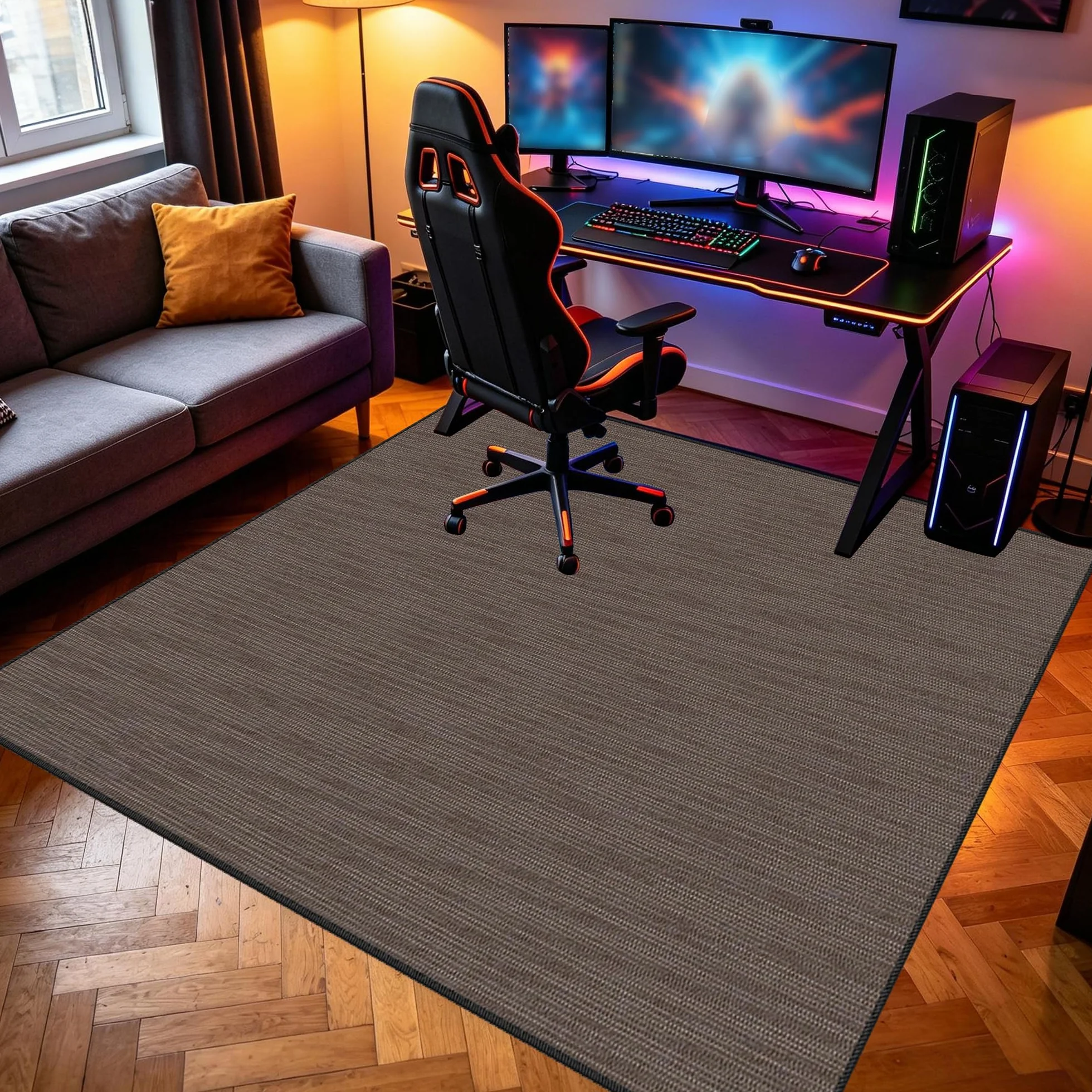 Dywanik dla graczy, antypoślizgowa mata podłogowa, 150 x 190 cm, mata ochronna na podłogę, do pokoju gamingowego, do obszaru zabaw, podkładka pod krzesło komputerowe, podkładka pod krzesło