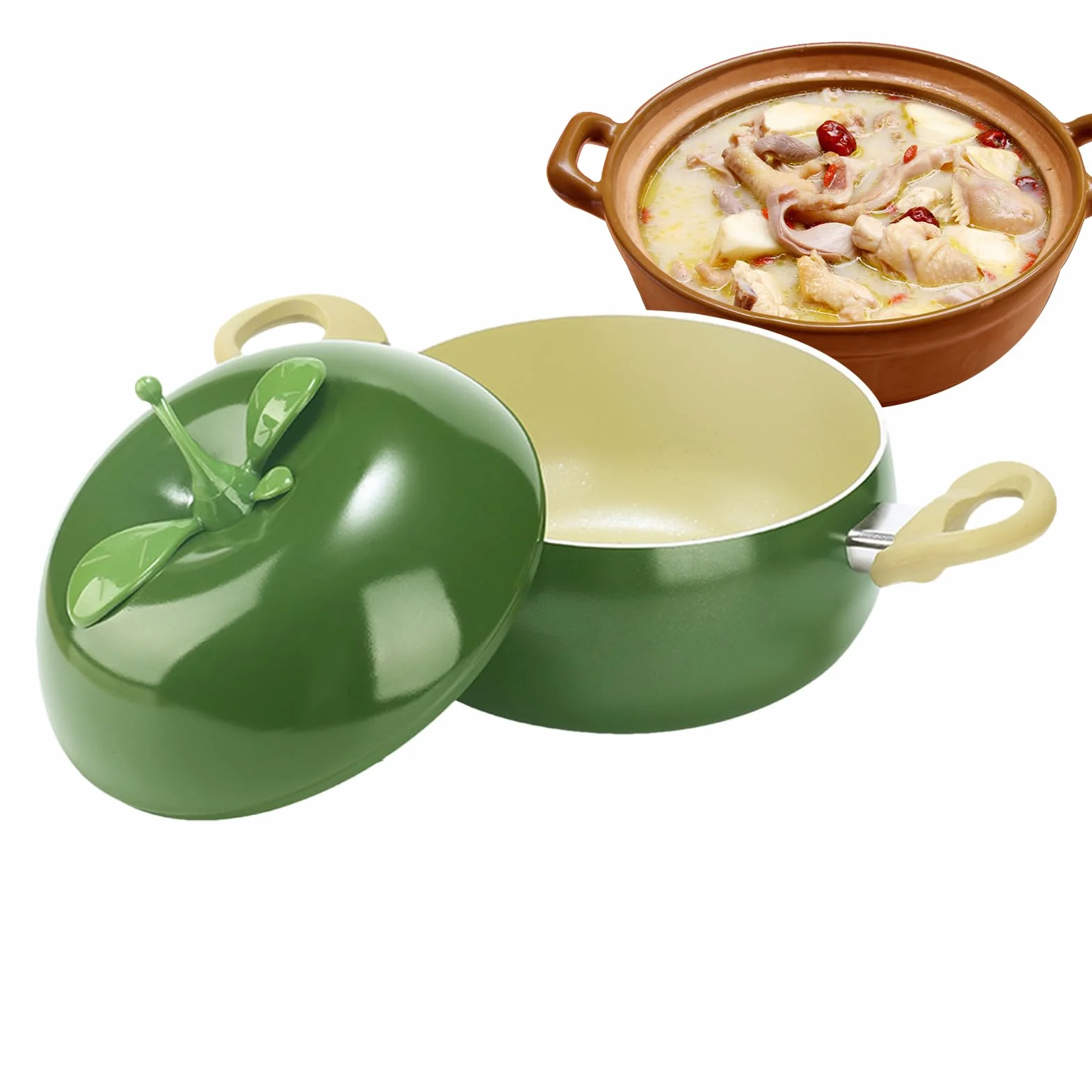 Rondel Do Sosów - Garnek Do Warzyw I Owoców Wolnego Gotowania,Rondel Duszenia Z Pokrywą, Kuchni Indukcyjnej Gotowania Piec Płyty Grzewcze Duszenia Smażenia Spaghetti