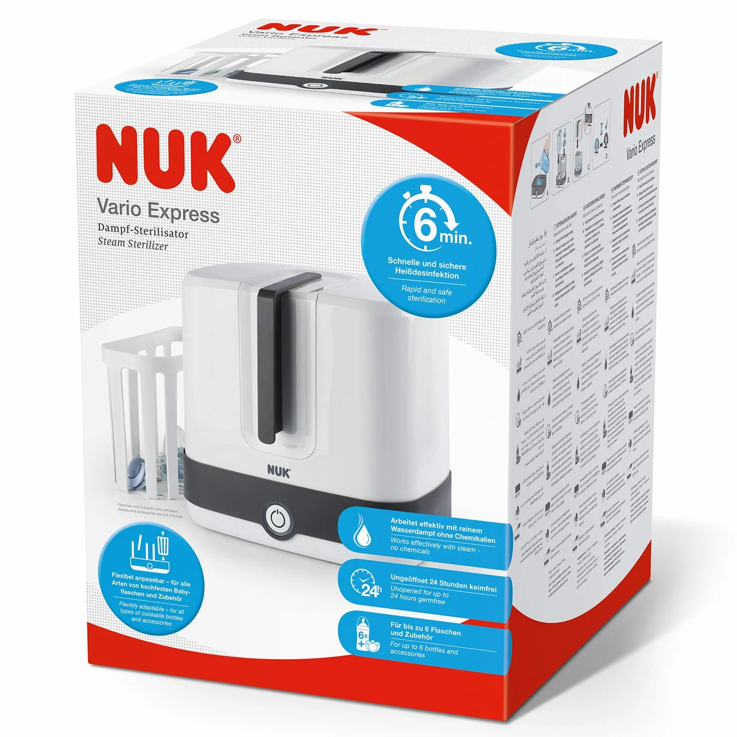 Nuk 10251013 Sterylizator, Szary/Czarny, Do 6 Butelek