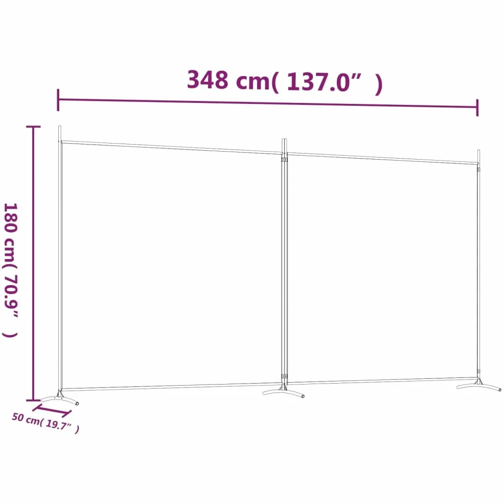 vidaXL Rozdzielacz 2-panelowy Brązowy 348 x 180 cm Tkanina