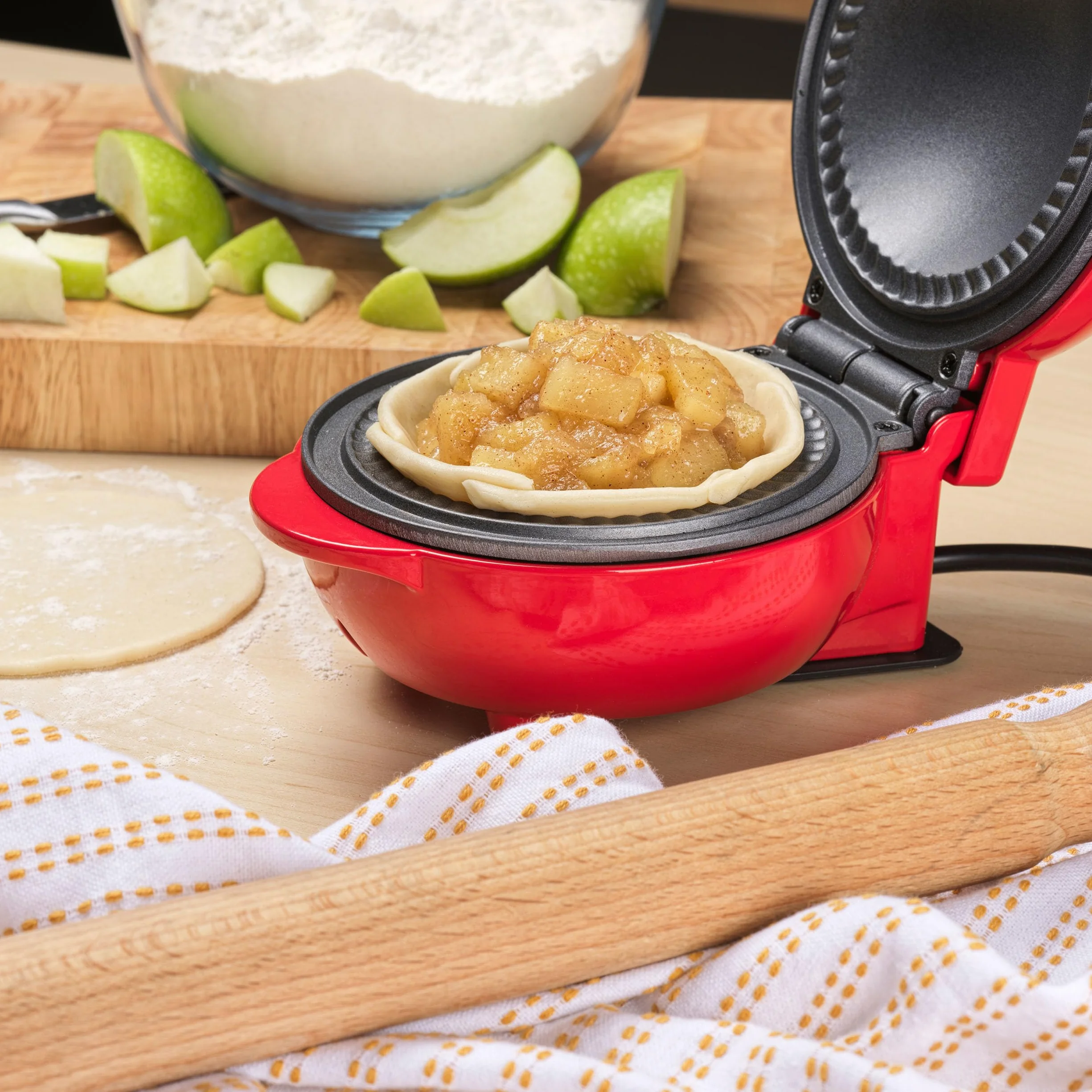 Giles & Posner EK4914 Mini maszyna do robienia ciast, płyta nieprzywierająca 12,5 cm, podgrzewanie wstępne 3 min, krawędź do zaciskania