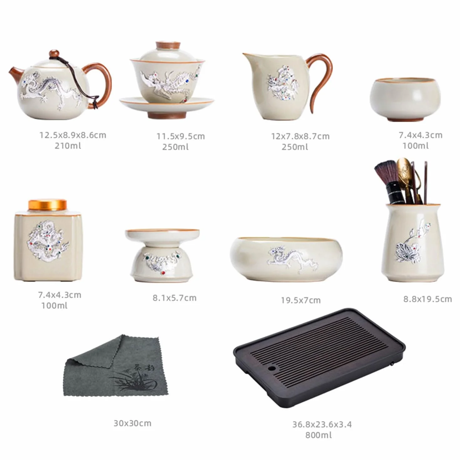 Zestaw Do Herbaty, Zestaw Filiżanek Do Herbaty, Zestaw Do Herbaty, Inkrustowany Srebrem Piec Do Herbaty, Ceramiczny Czajniczek Z Sitkiem Do Herbaty