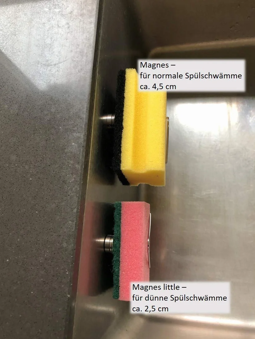 Magnes - Magnetyczny uchwyt na gąbki do mycia naczyń wykonany ze stali nierdzewnej - uchwyt na ręcznik kuchenny, uchwyt na przybory kuchenne