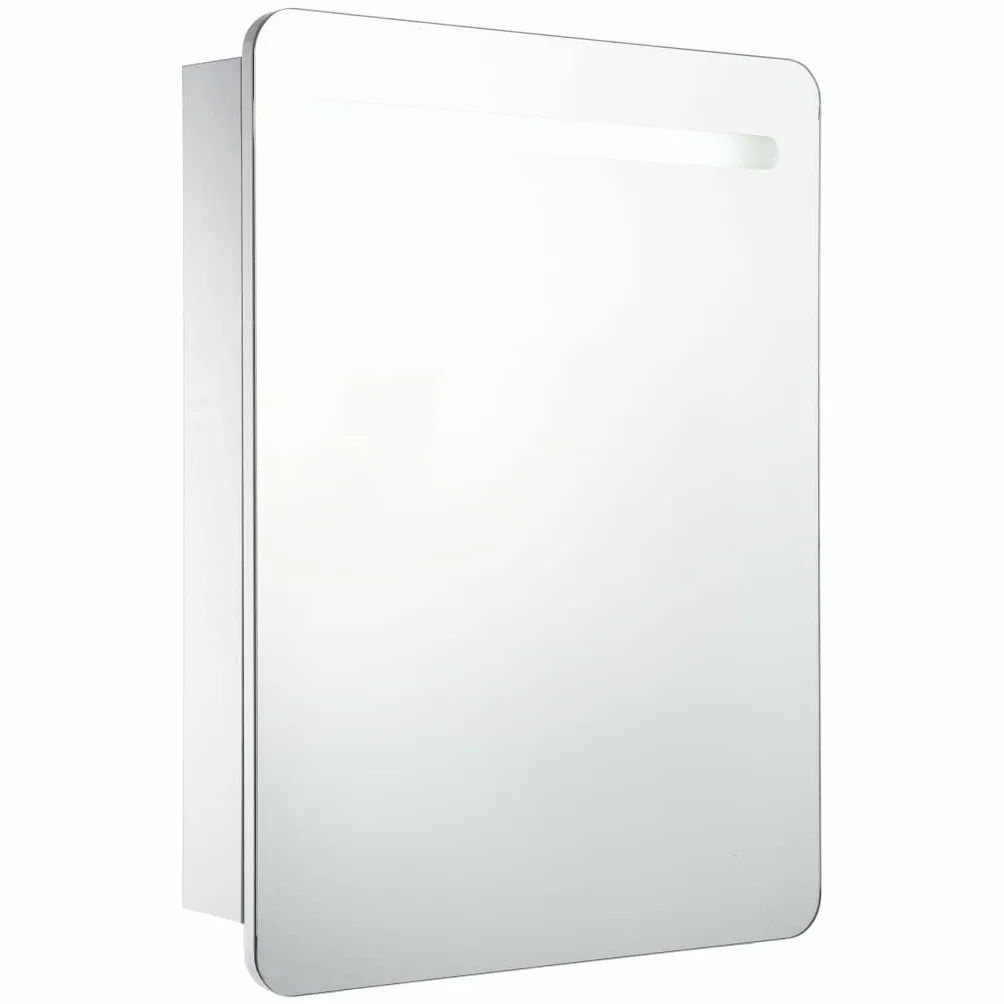 vidaXL Szafka łazienkowa z lustrem i LED, 60 x 11 x 80 cm