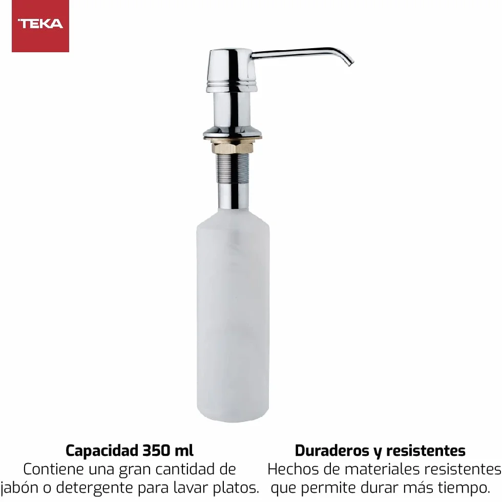 TEKA 115890011 Dozownik Mydła w Płynie, Stal Nierdzewna, 275 ml, 5.5 x 9.5 x 28 cm