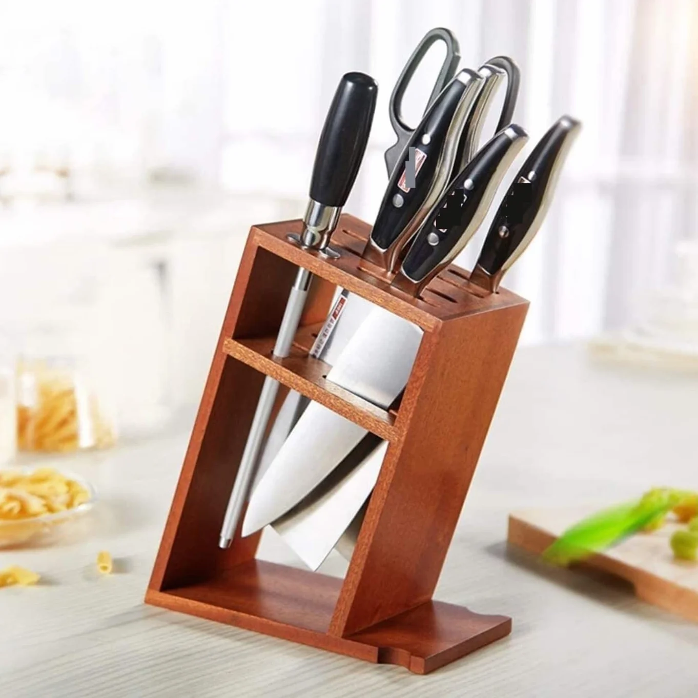 Stojak Kuchenny na Noże Bez Noży, Blok Noża Heban Uniwersalny Stojak Do Przechowywania Utrzymuj Swoje Noże W Porządku I Czyść Na Knife Block