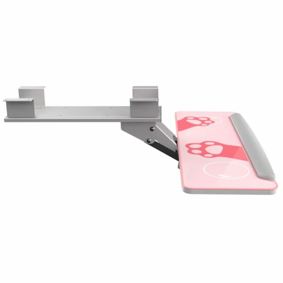 półka na klawiaturę pod biurko, Półka na klawiaturę pod biurkiem, ergonomiczna wysokość, kąt nachylenia, regulowana szuflada na klawiaturę(Pink)