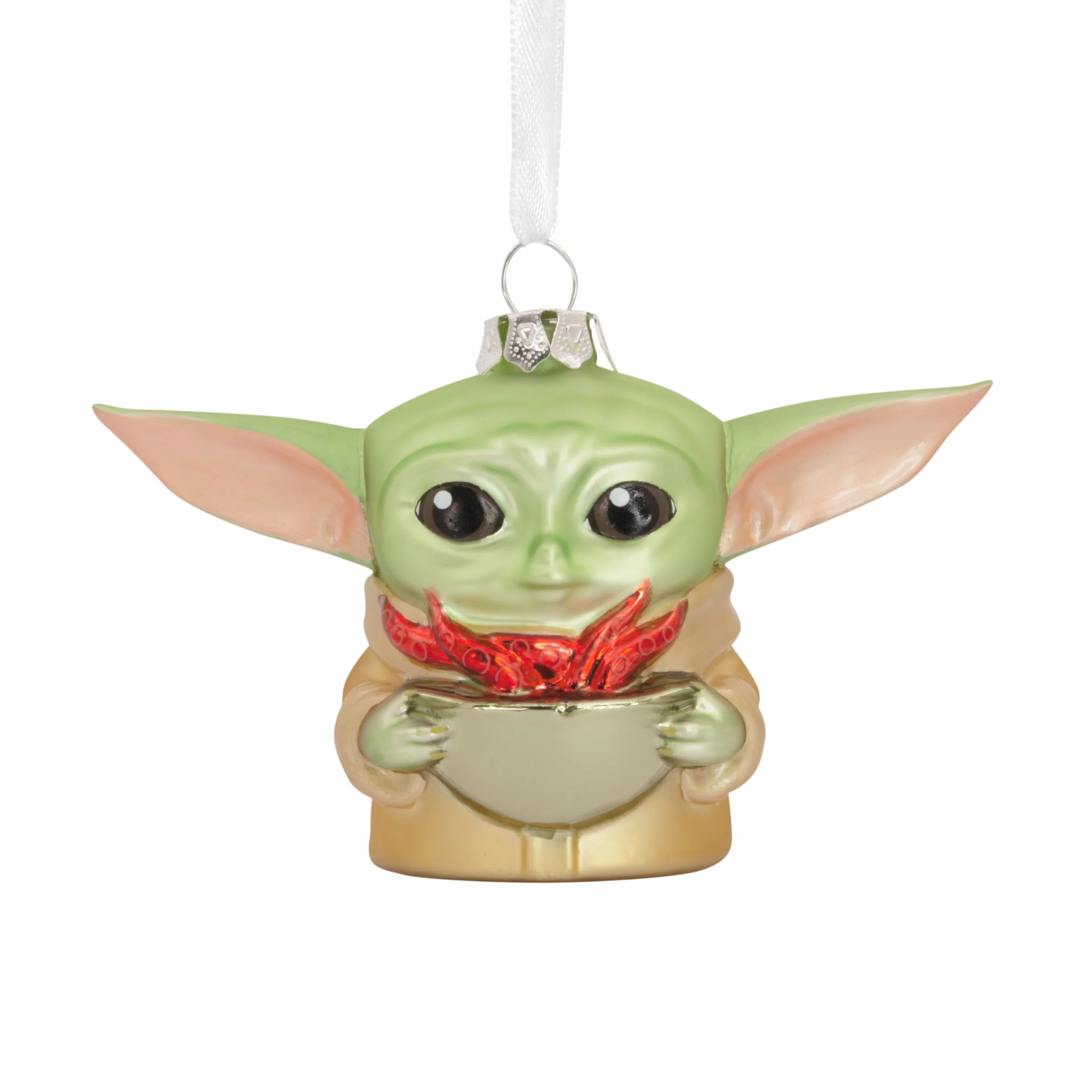 Hallmark Szklana ozdoba Grogu, dekoracja drzewa z motywem Gwiezdnych Wojen, Mandalorian, wisząca ozdoba na Boże Narodzenie, prezenty na Boże Narodzenie