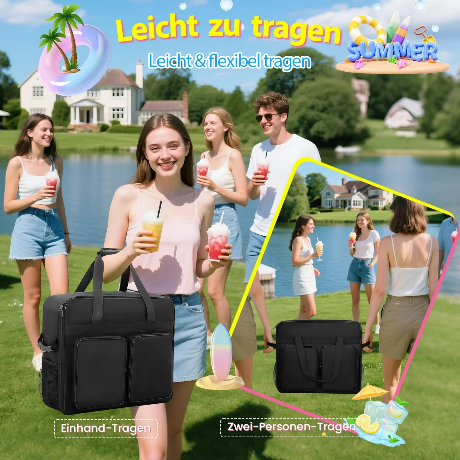 Torba do przenoszenia maszyny Ninja Slishie FS301/FS300, akcesoria do maszyny ninja lushie, przenośna torba do przechowywania na zewnątrz z otworem z przodu, konstrukcja z wieloma kieszeniami