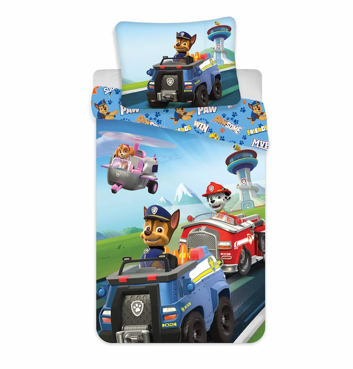 Paw Patrol pościel dziecięca bawełniana poszewka na kołdrę