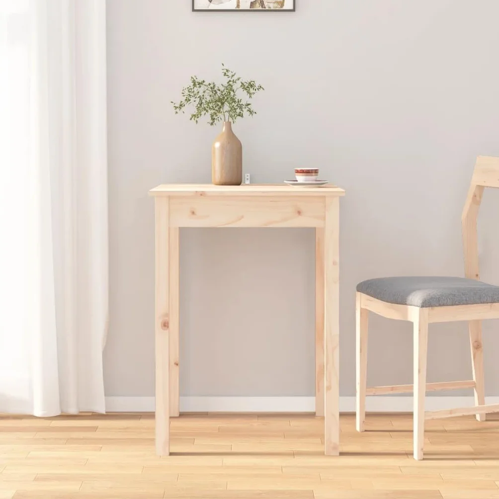 Générique Okrągły stół z litego drewna sosnowego 55x55x75 cm | Stabilna rama, solidna góra, dołączony uchwyt ścienny, instrukcja montażu w zestawie, uniwersalne zastosowanie