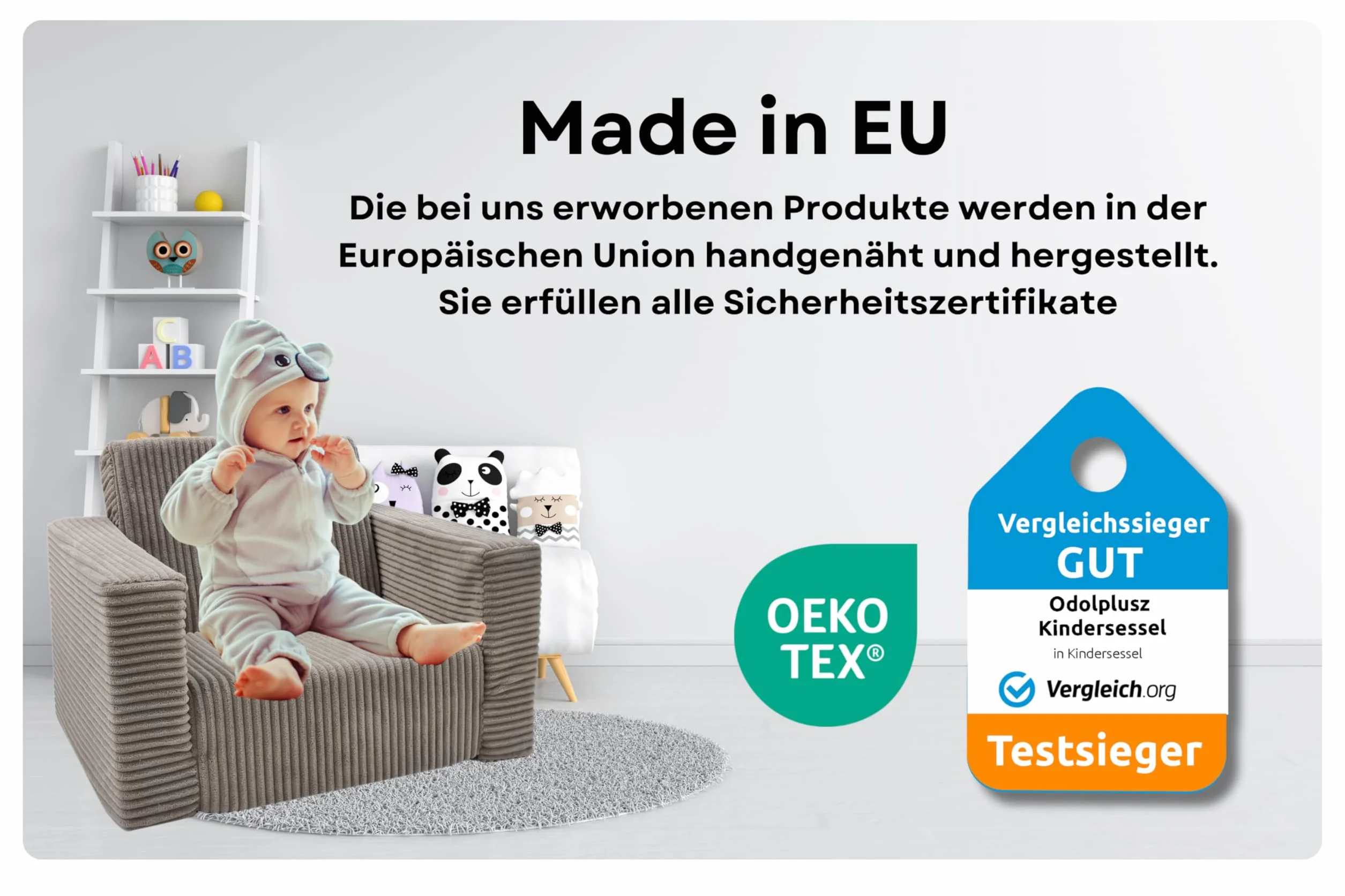 Odolplusz Krzesło składane dla dzieci, sofa, mini krzesło, krzesło dziecięce, przytulne, meble do pokoju dziecięcego, beżowe sztruks