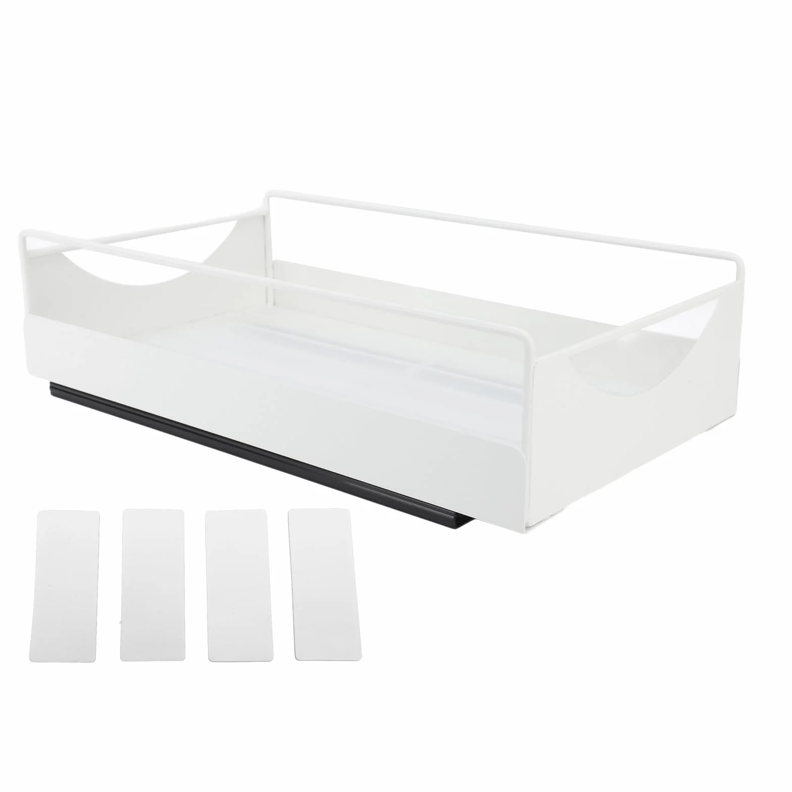 Wysuwana Szuflada, Wysuwany Organizer do Szafki Kuchennej ze Stali Węglowej do Spiżarni, Przechowywania w łazience (WHITE)